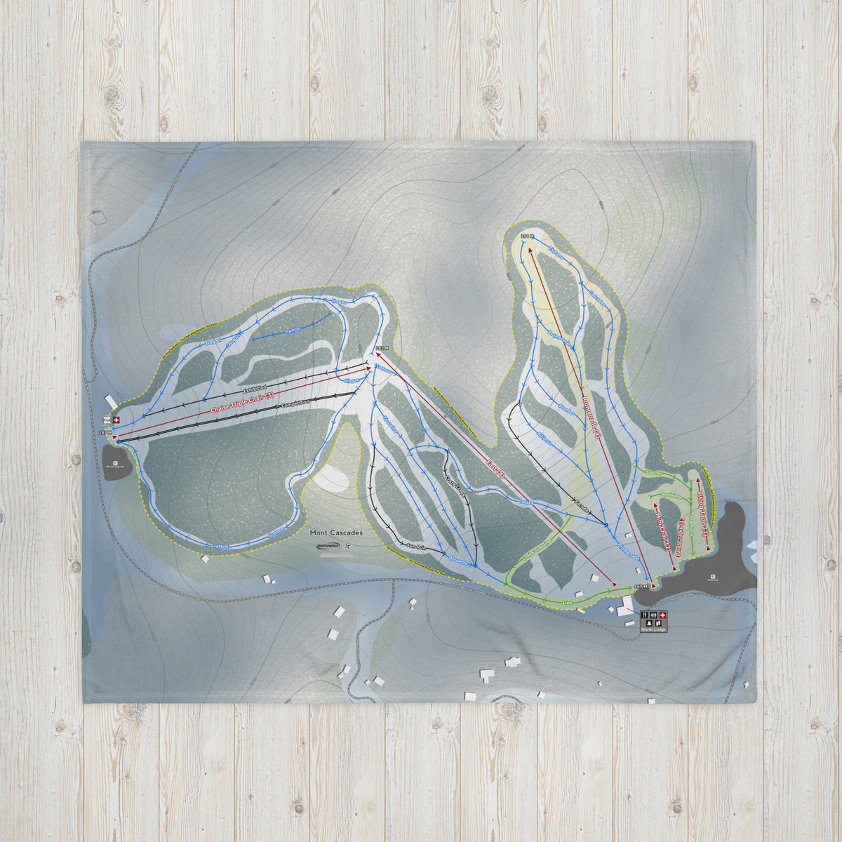 Mont Cascades, Quebec Ski Resort Map Blanket