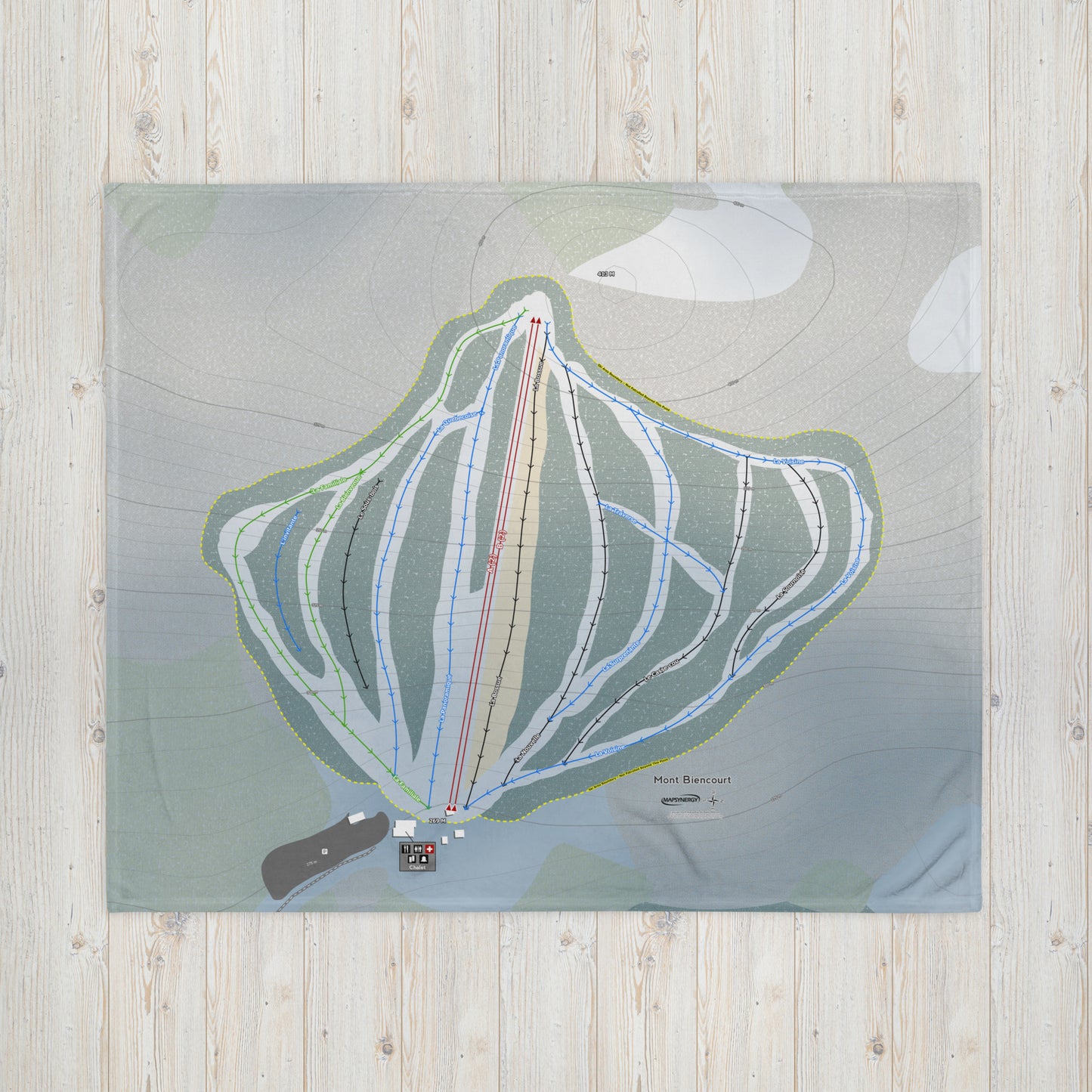 Mont Biencourt, Quebec Ski Resort Map Blanket