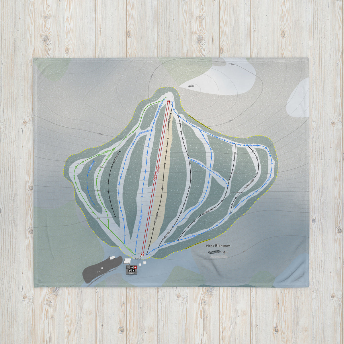 Mont Biencourt, Quebec Ski Resort Map Blanket