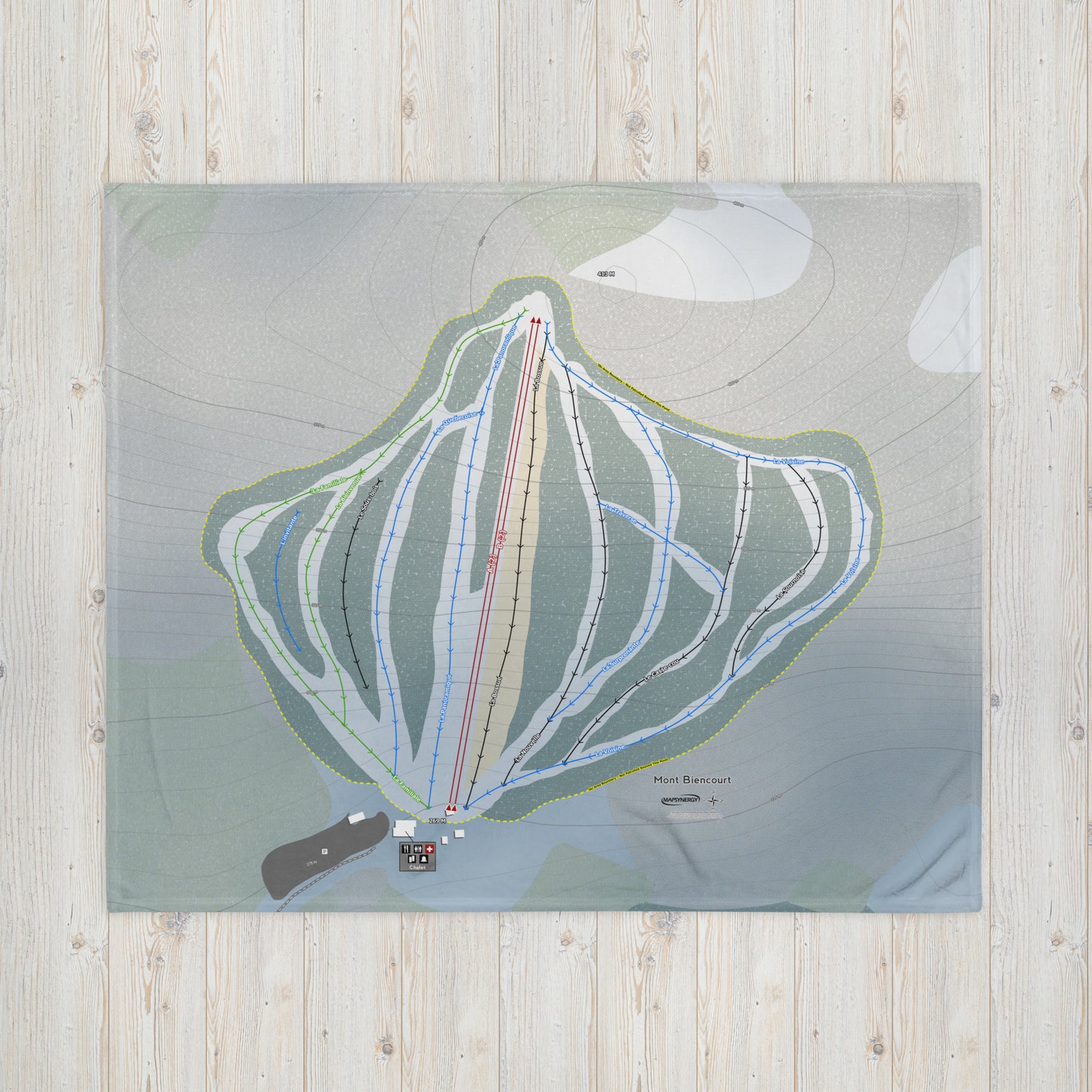 Mont Biencourt, Quebec Ski Resort Map Blanket