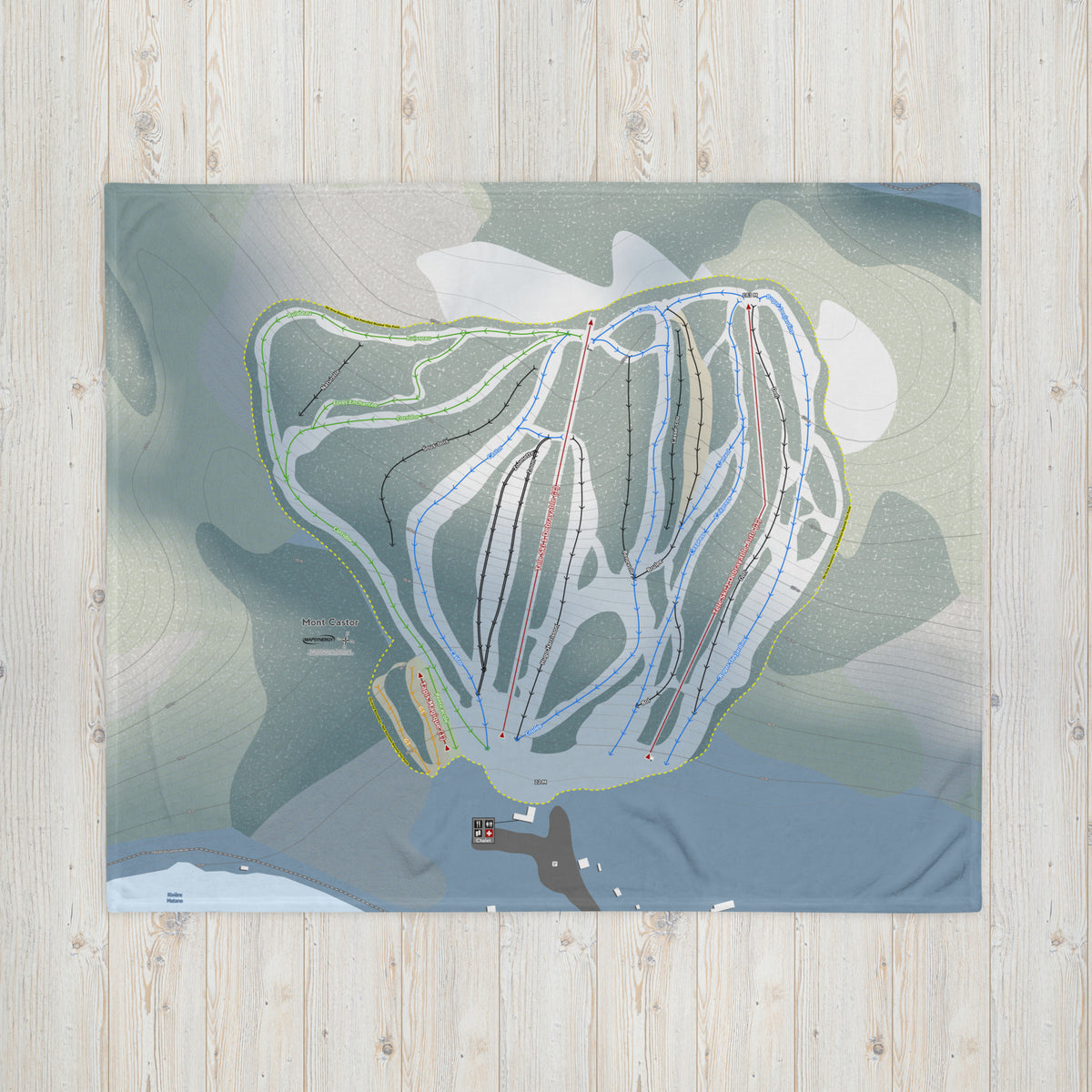 Mont Castor, Quebec Ski Resort Map Blanket