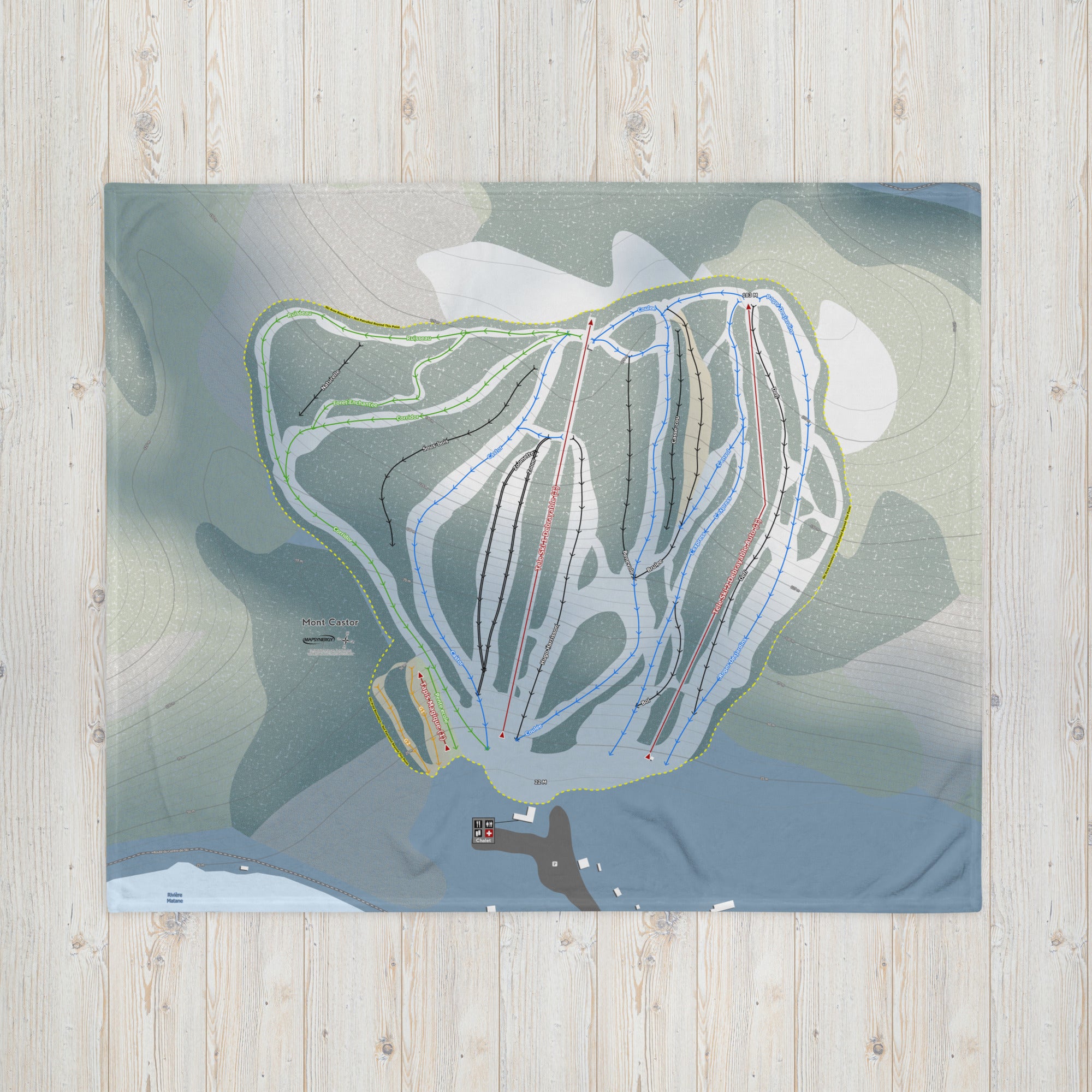 Mont Castor, Quebec Ski Resort Map Blanket