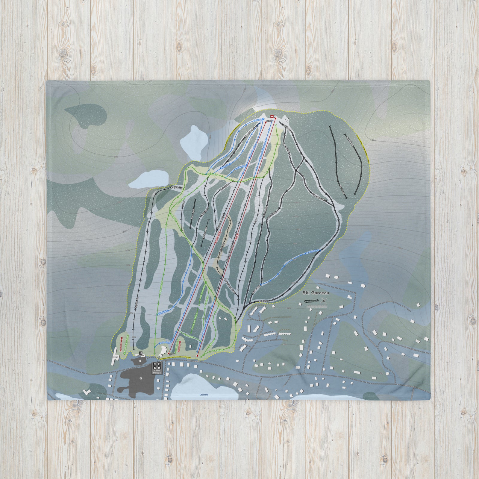 Ski Garceau, Quebec Ski Resort Map Blanket