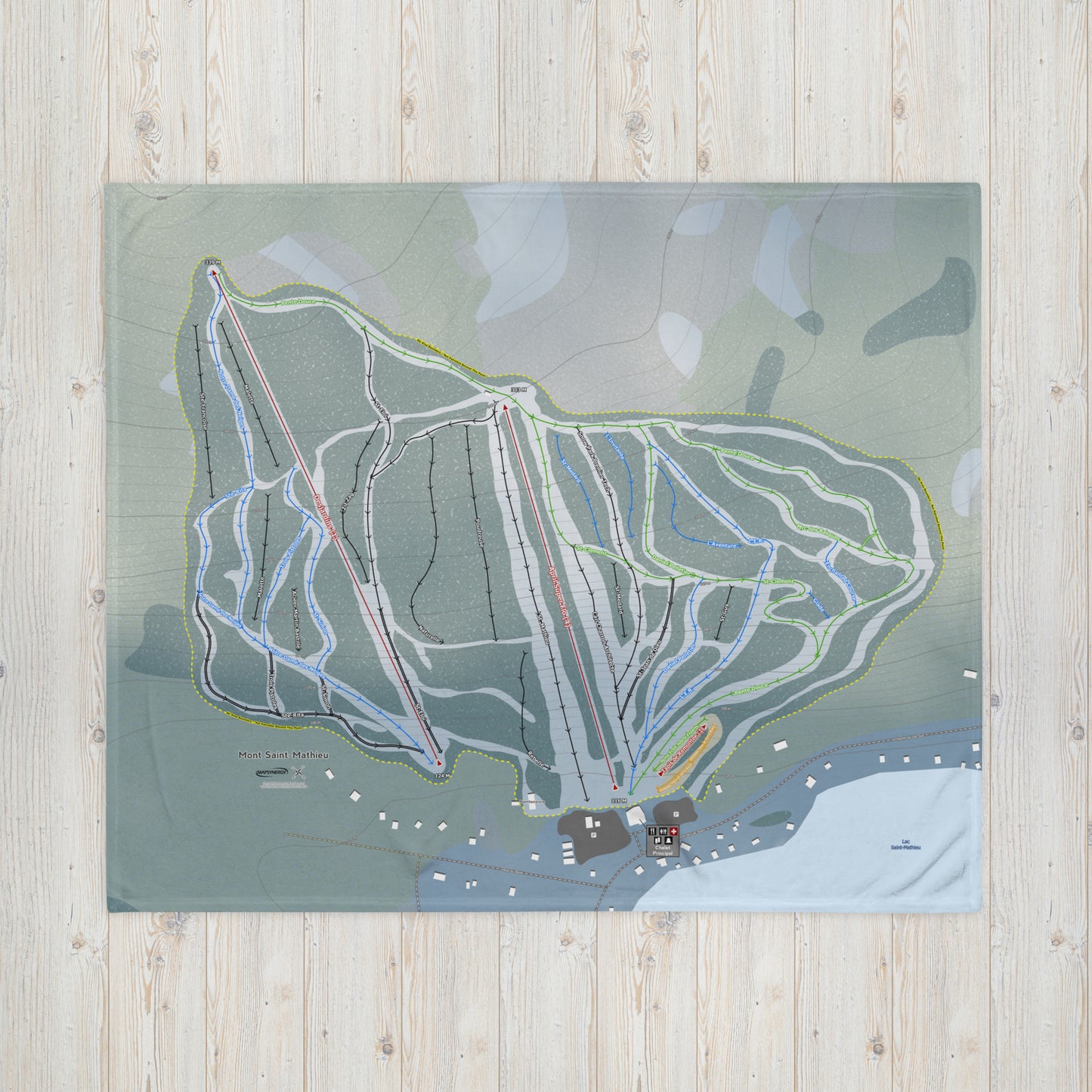 Mont Saint-Mathieu, Quebec Ski Resort Map Blanket