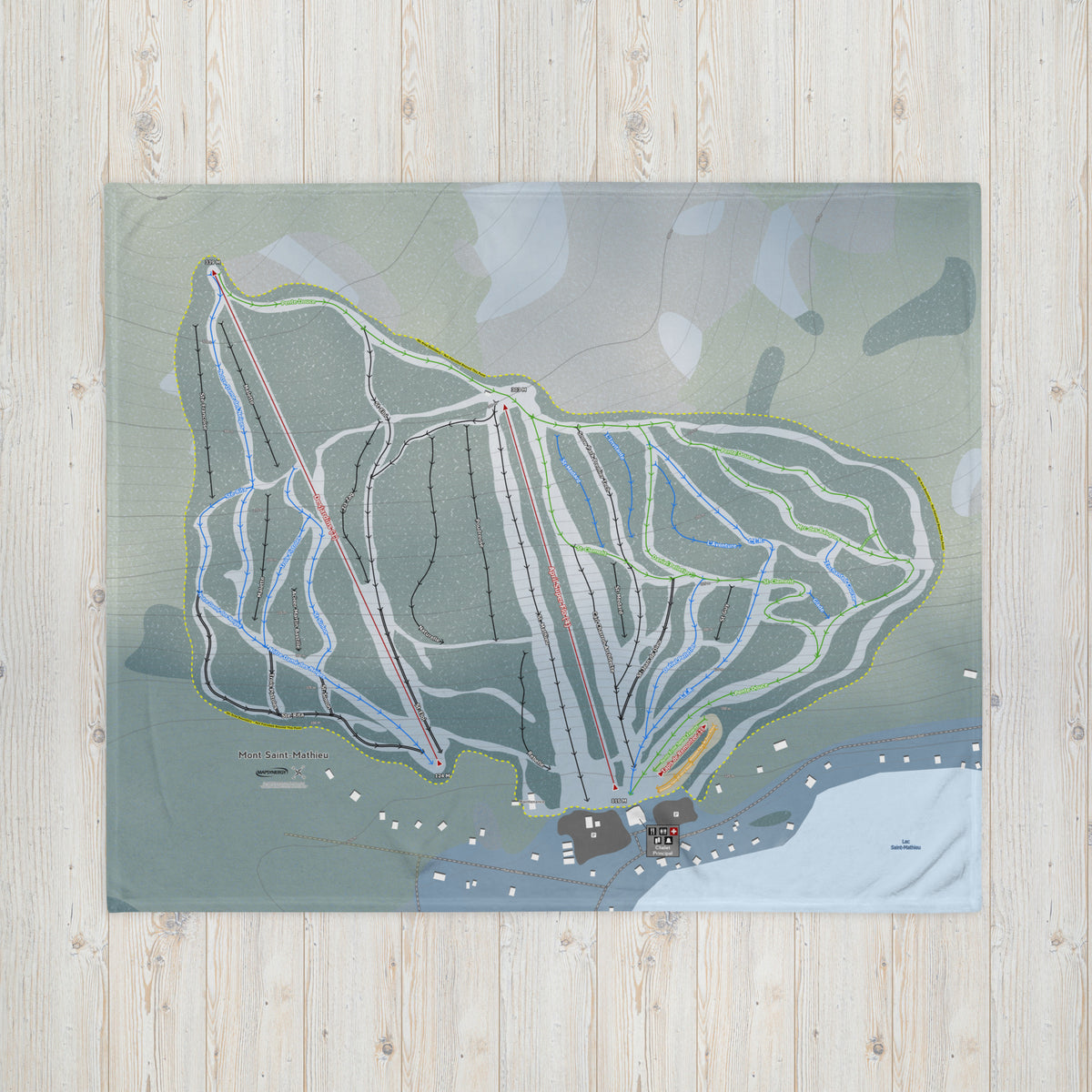 Mont Saint-Mathieu, Quebec Ski Resort Map Blanket