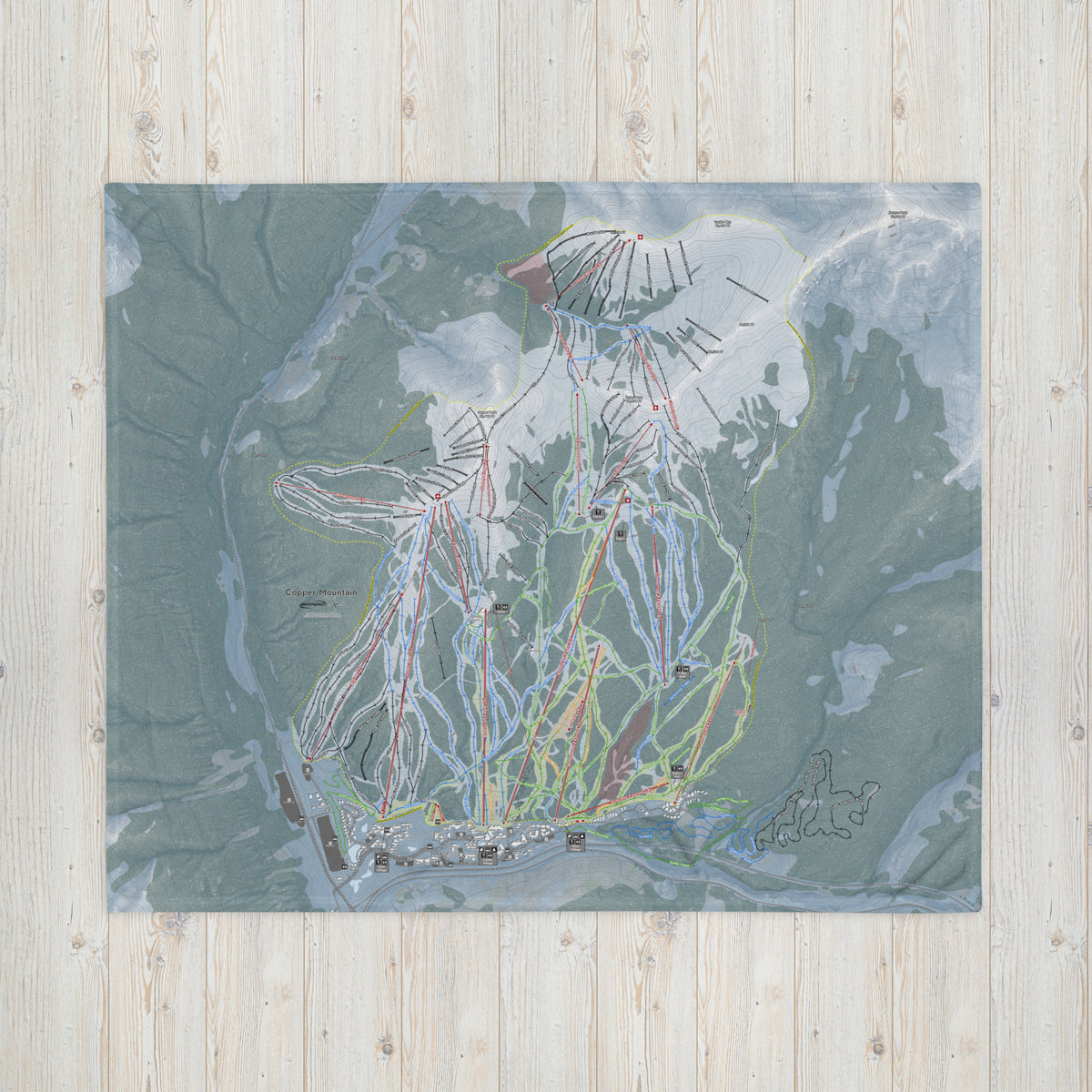 Copper Mountain, Colorado Ski Resort Map Blanket - Powderaddicts