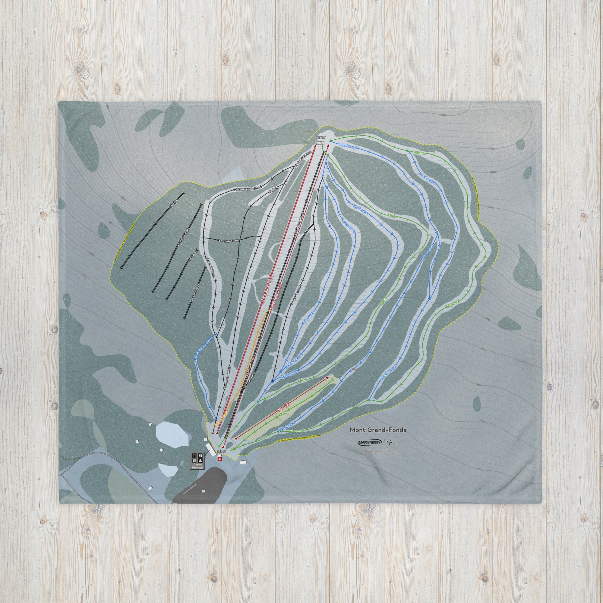 Mont Grand-Fonds, Quebec  Ski Resort Map Blanket