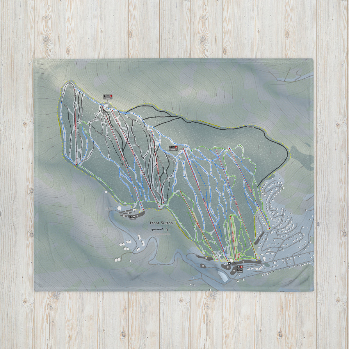 Mont Sutton, Quebec Ski Resort Map Blanket