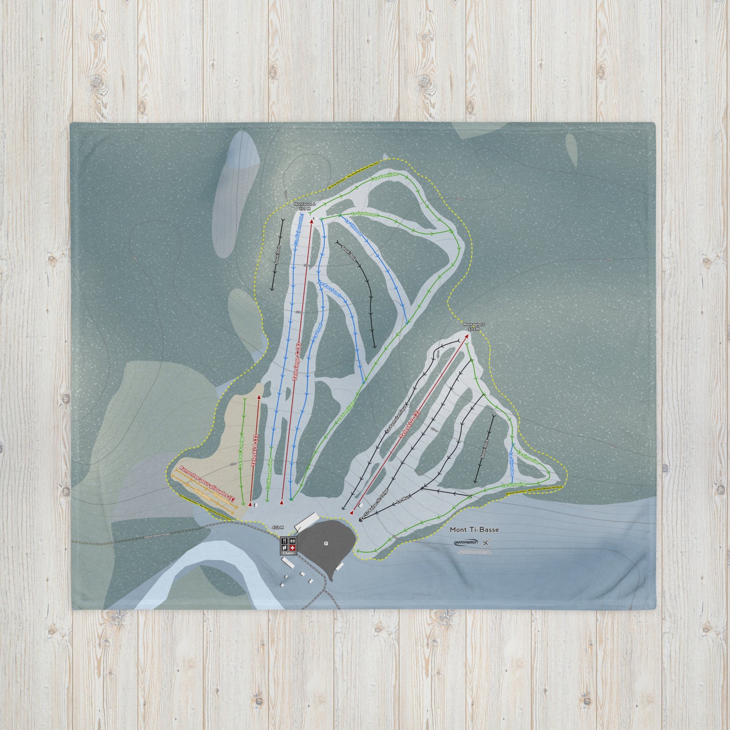Mont Ti-Basse, Quebec Ski Resort Map Blanket