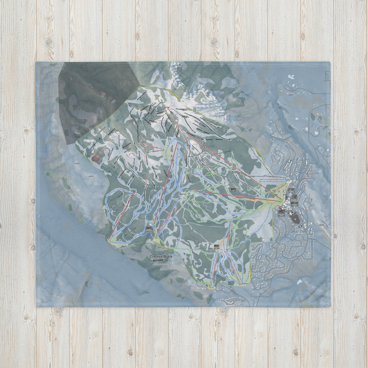 Crested Butte, Colorado Ski Resort Map Blanket