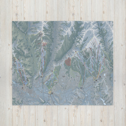 Aspen Snowmass, Colorado Ski Resort Map Blanket - Powderaddicts