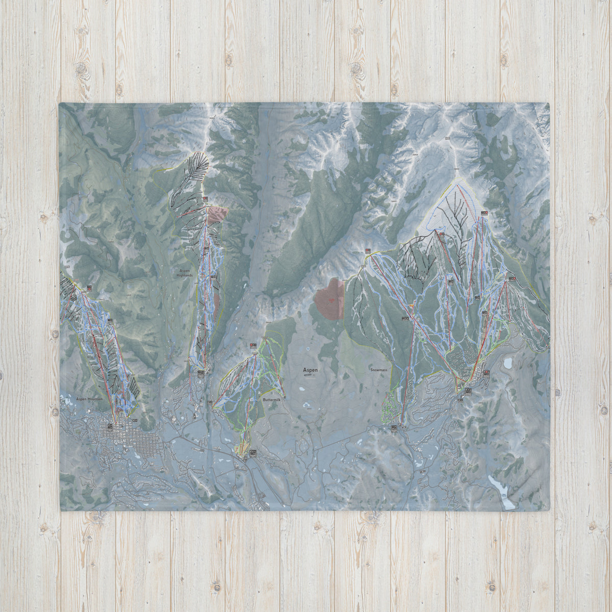 Aspen Snowmass, Colorado Ski Resort Map Blanket