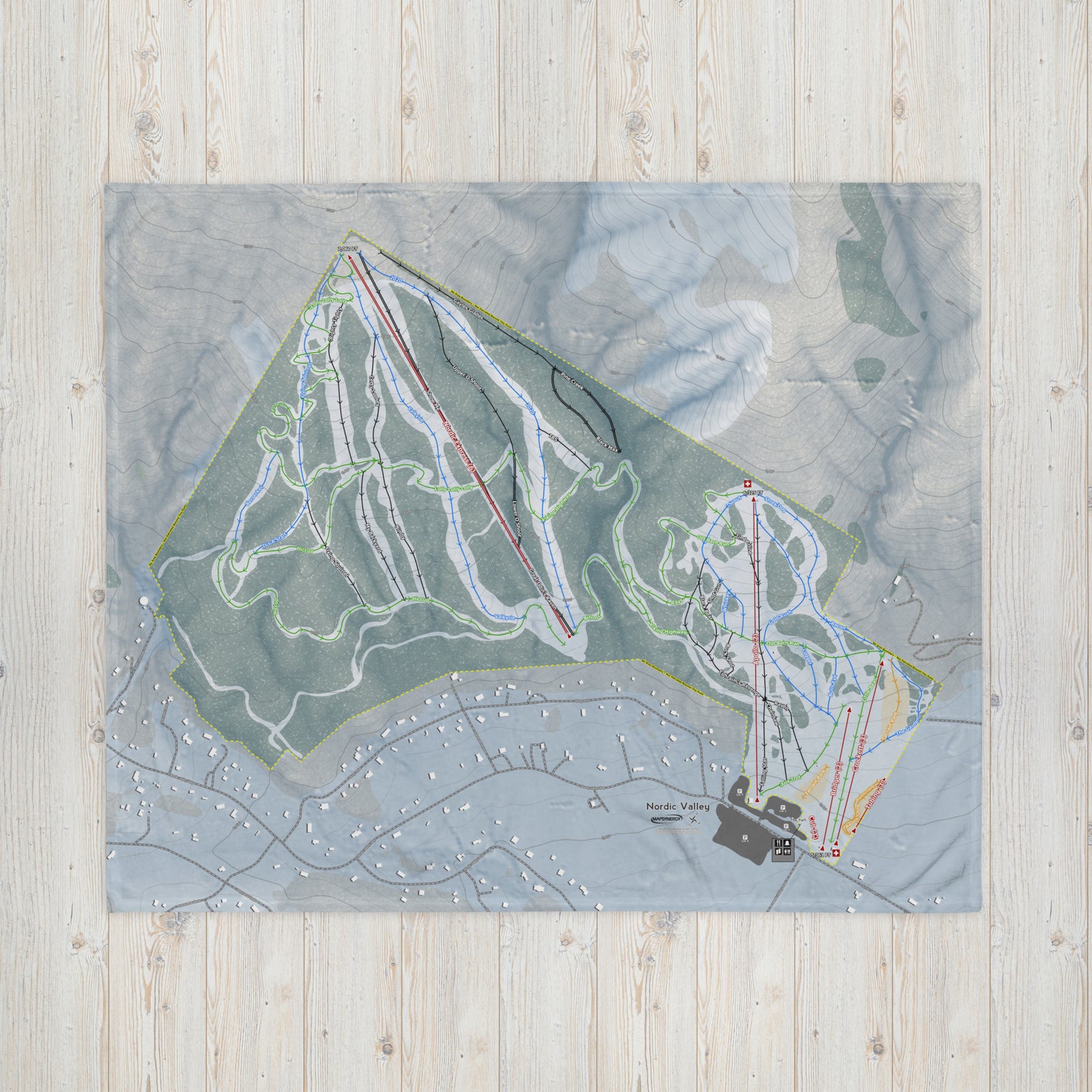 Nordic Valley, Utah Ski Resort Map Blanket