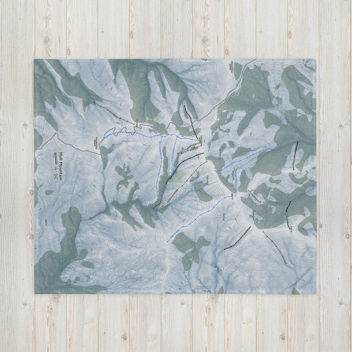 Hull Mountain, California Ski Resort Map Blanket