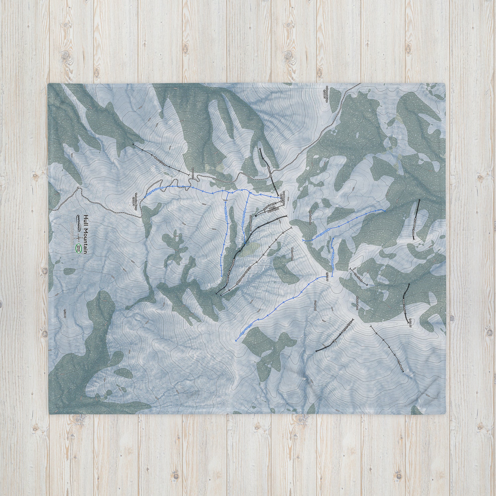 Hull Mountain, California Ski Resort Map Blanket