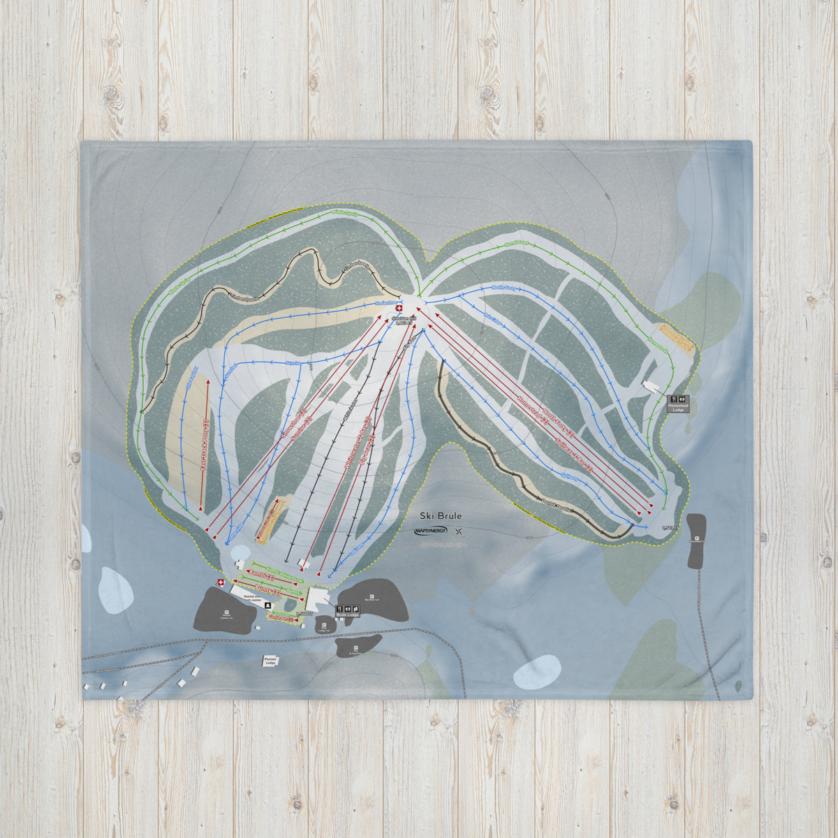 Ski Brule, Michigan Ski Resort Map Blanket