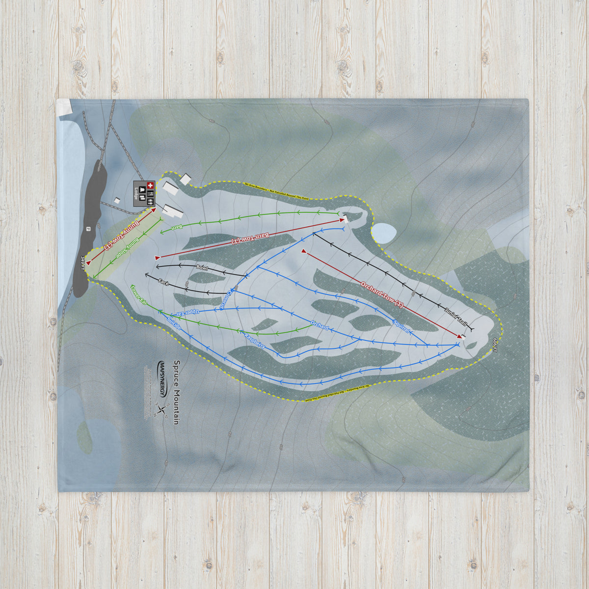 Spruce Mountain, Maine Ski Resort Map Blanket