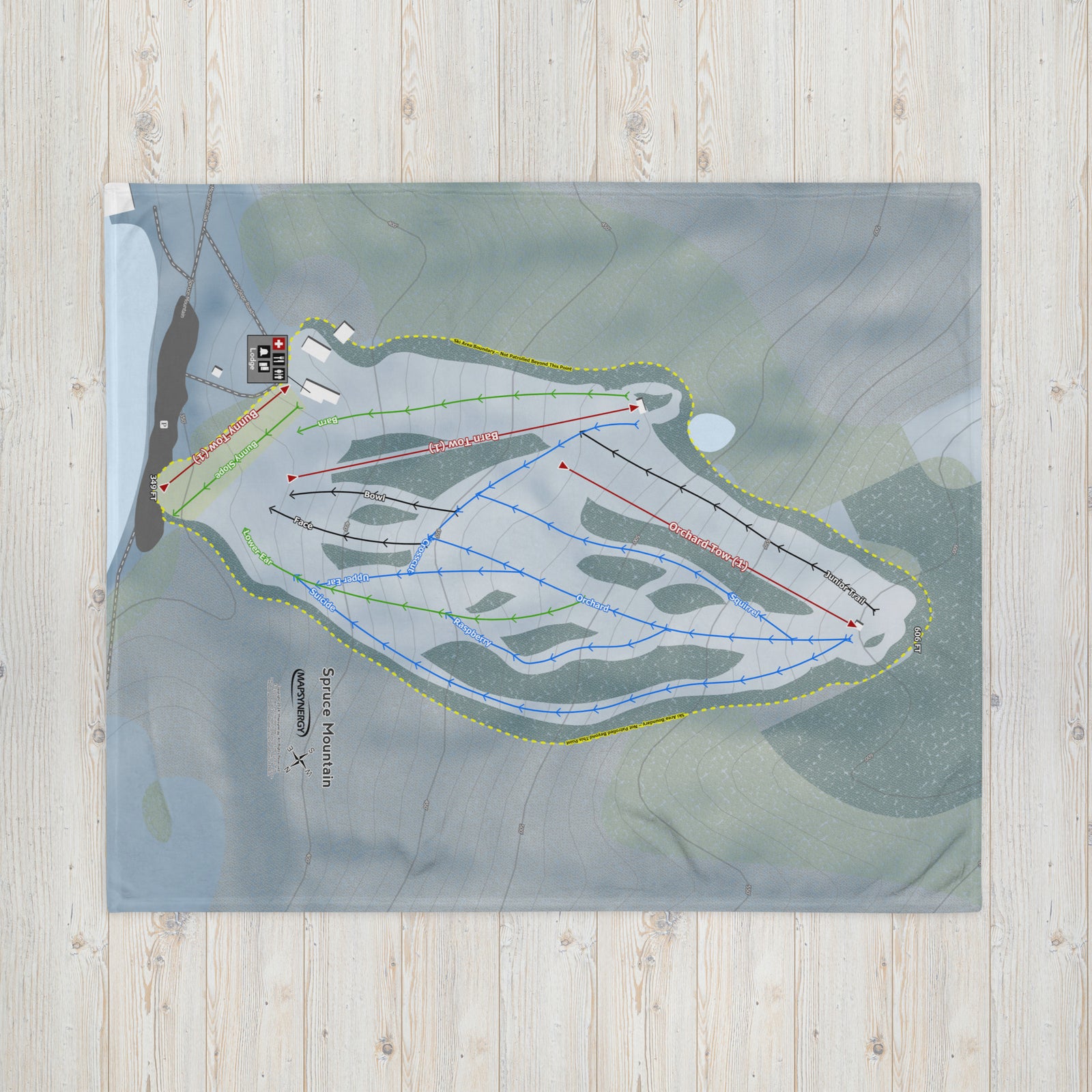 Spruce Mountain, Maine Ski Resort Map Blanket