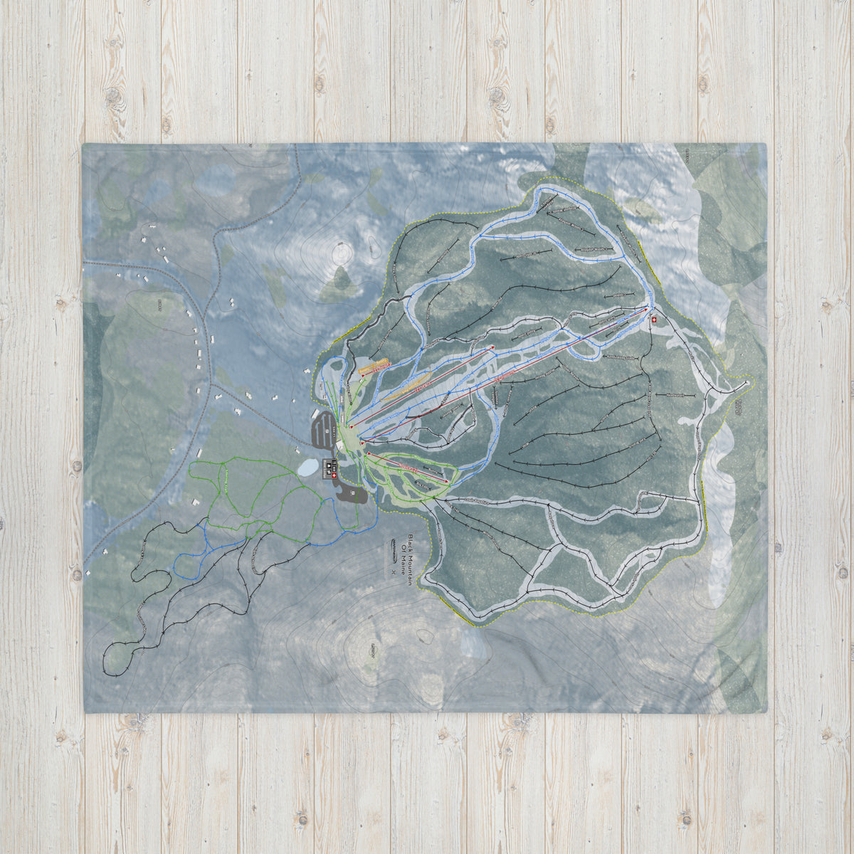 Black Mountain, Maine Ski Resort Map Blanket