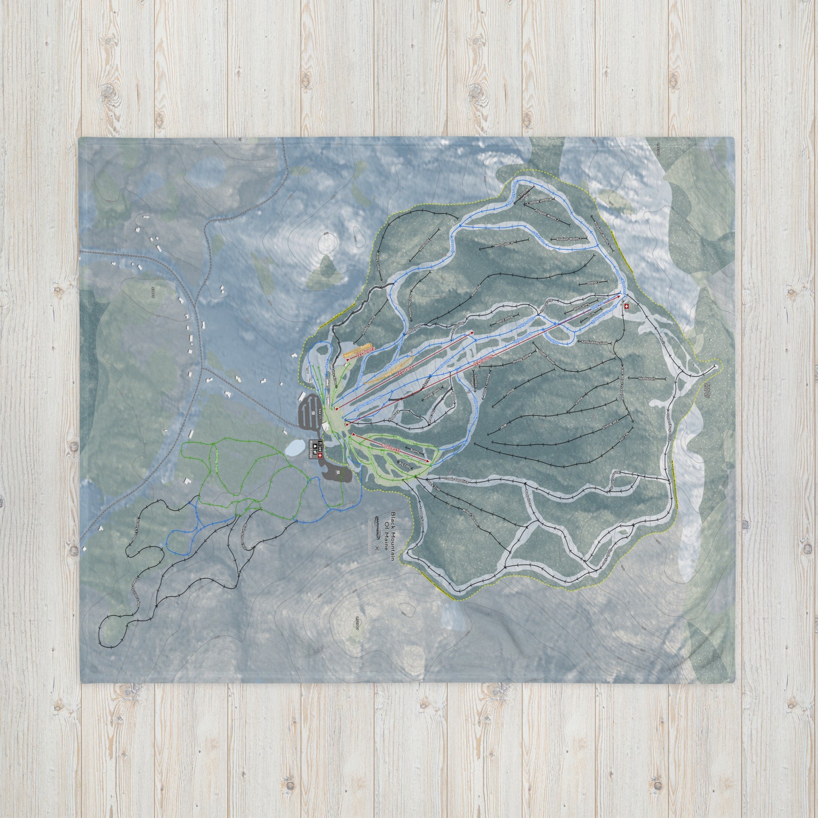 Black Mountain, Maine Ski Resort Map Blanket