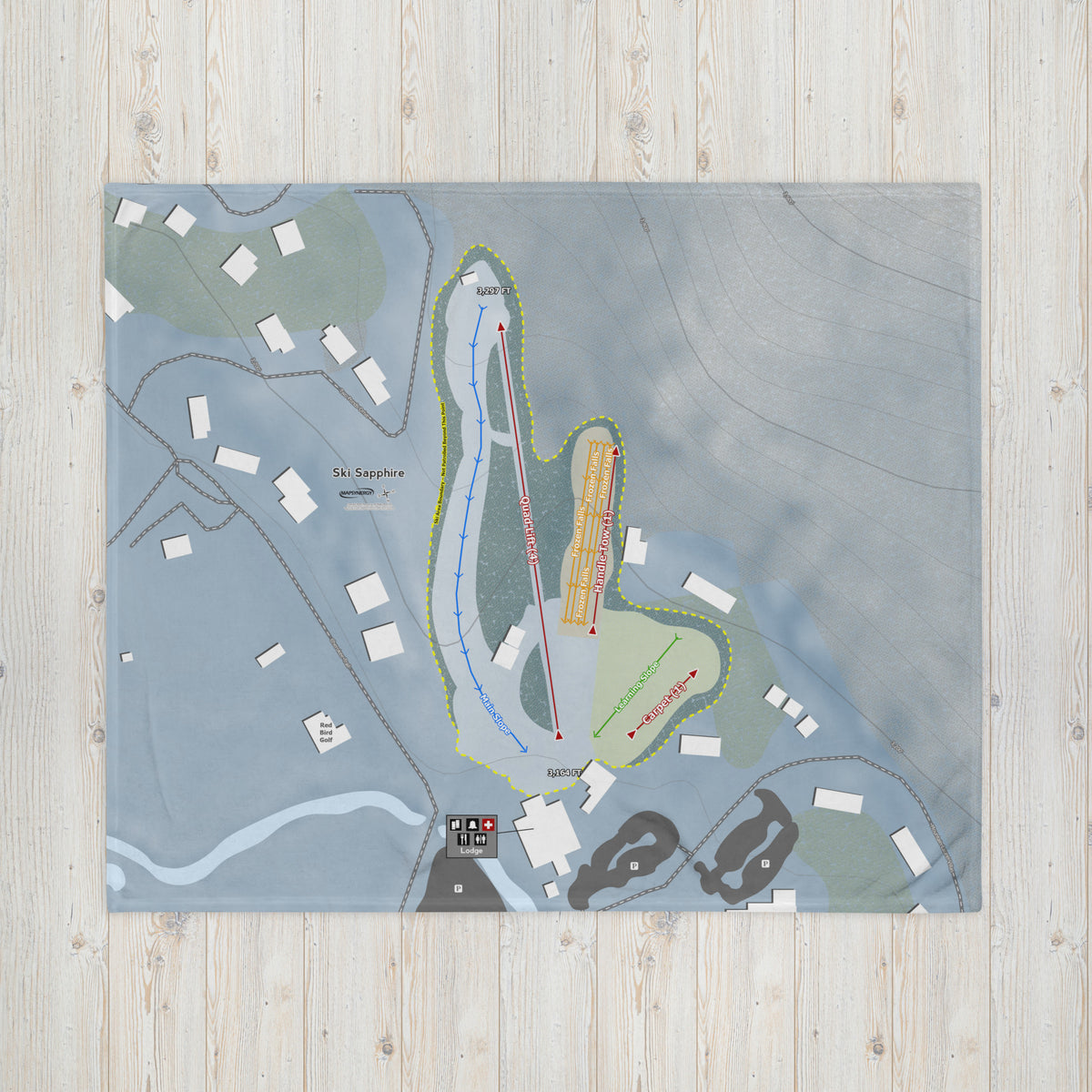 Ski Sapphire, North Carolina Ski Resort Map Blanket