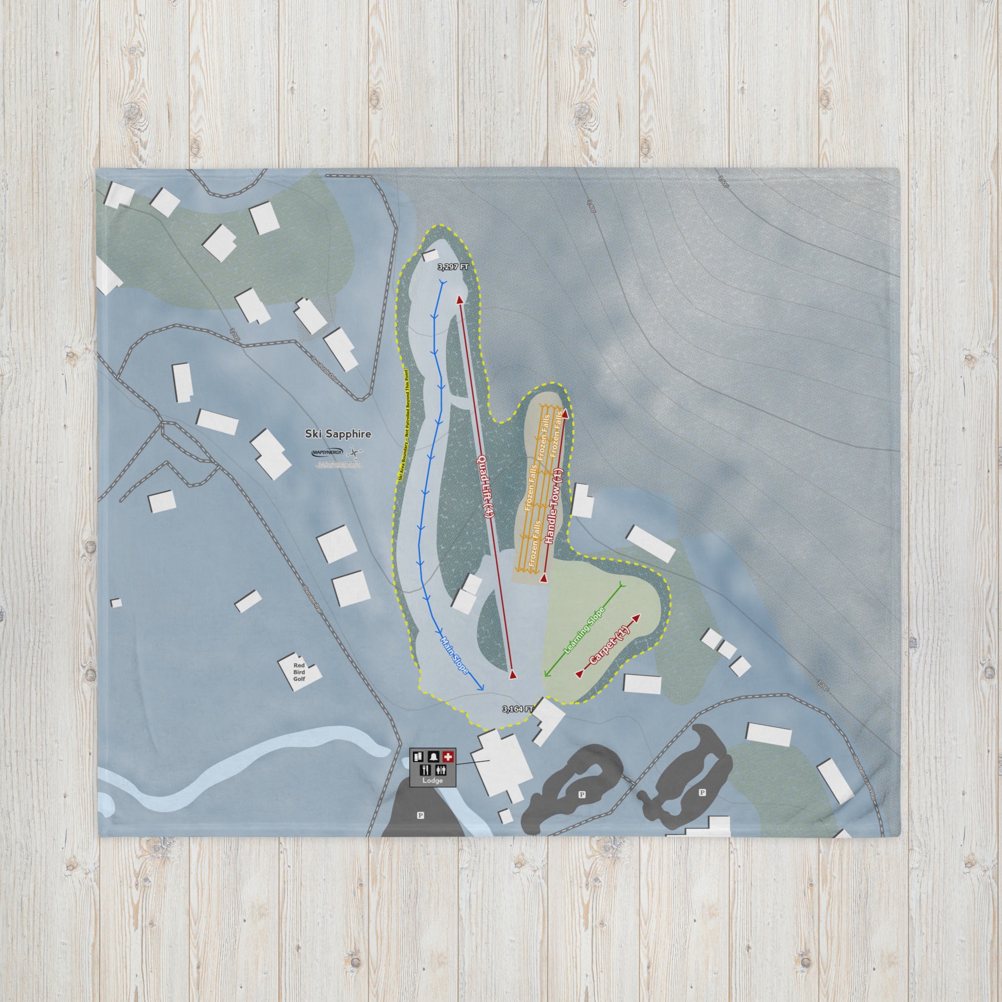 Ski Sapphire, North Carolina Ski Resort Map Blanket