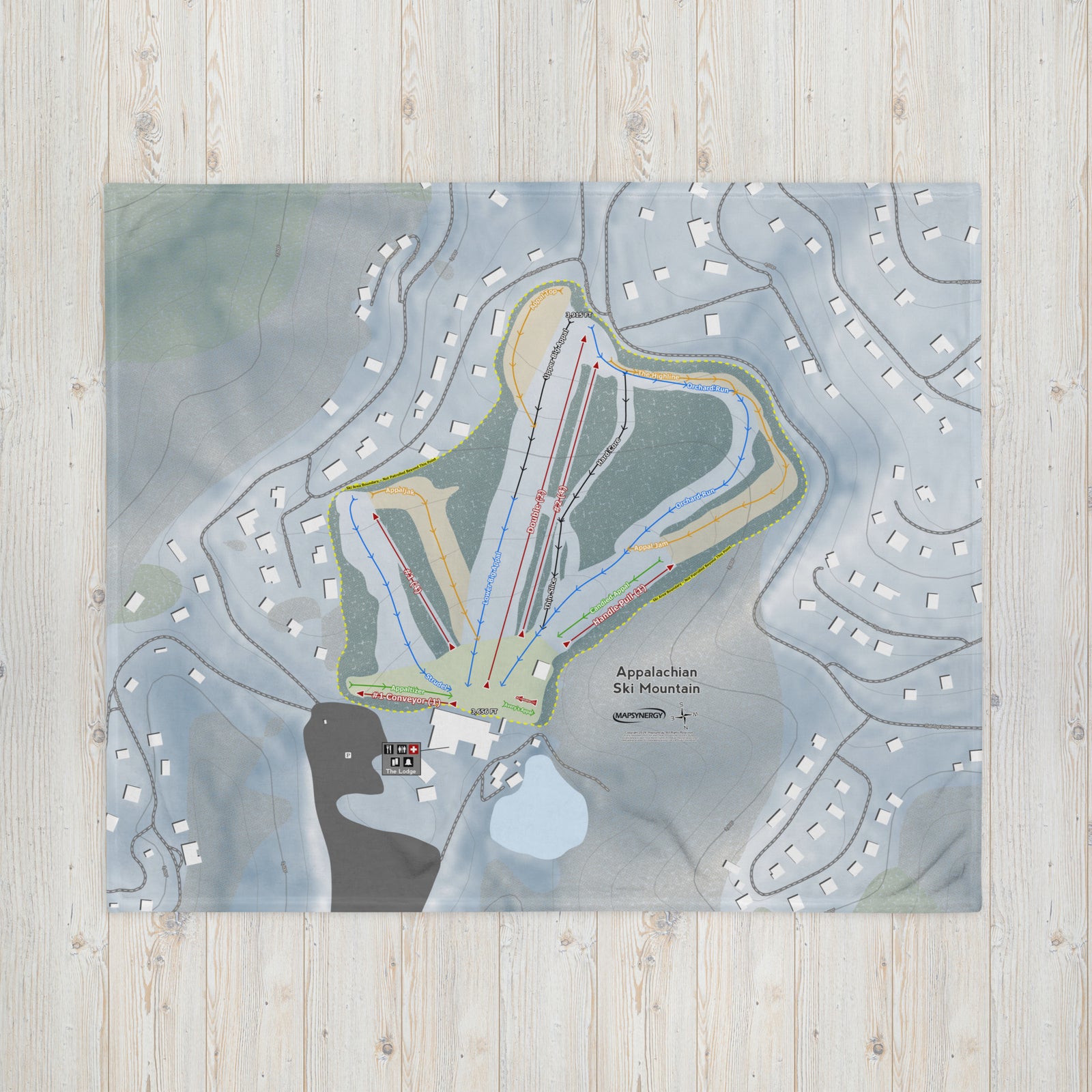 Appalachian Ski Mountain, North Carolina Ski Resort Map Blanket