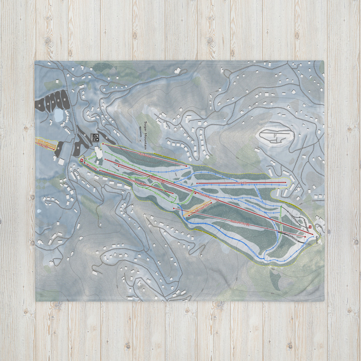 Sugar Mountain, North Carolina Ski Resort Map Blanket