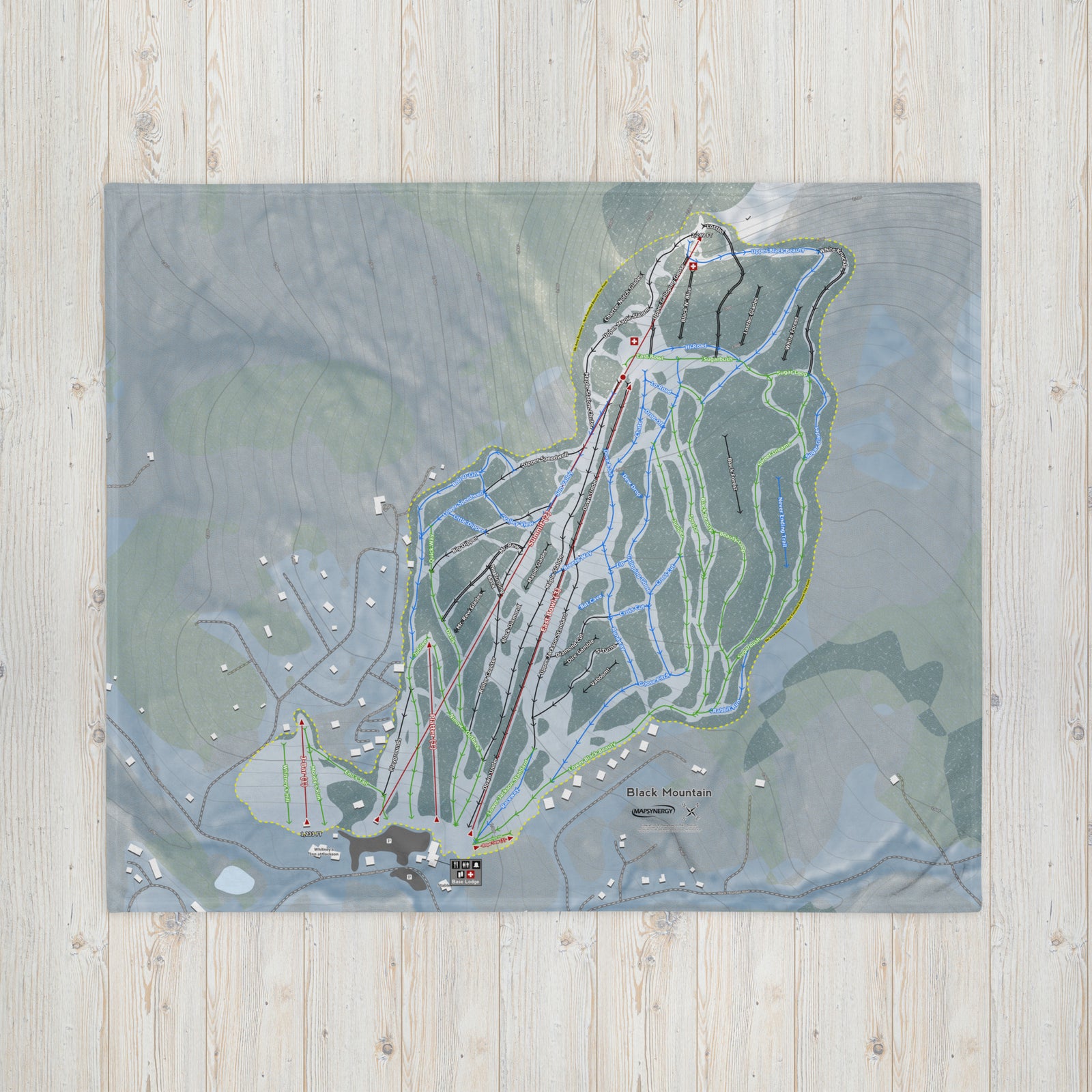 Black Mountain, New Hampshire Ski Resort Map Blanket