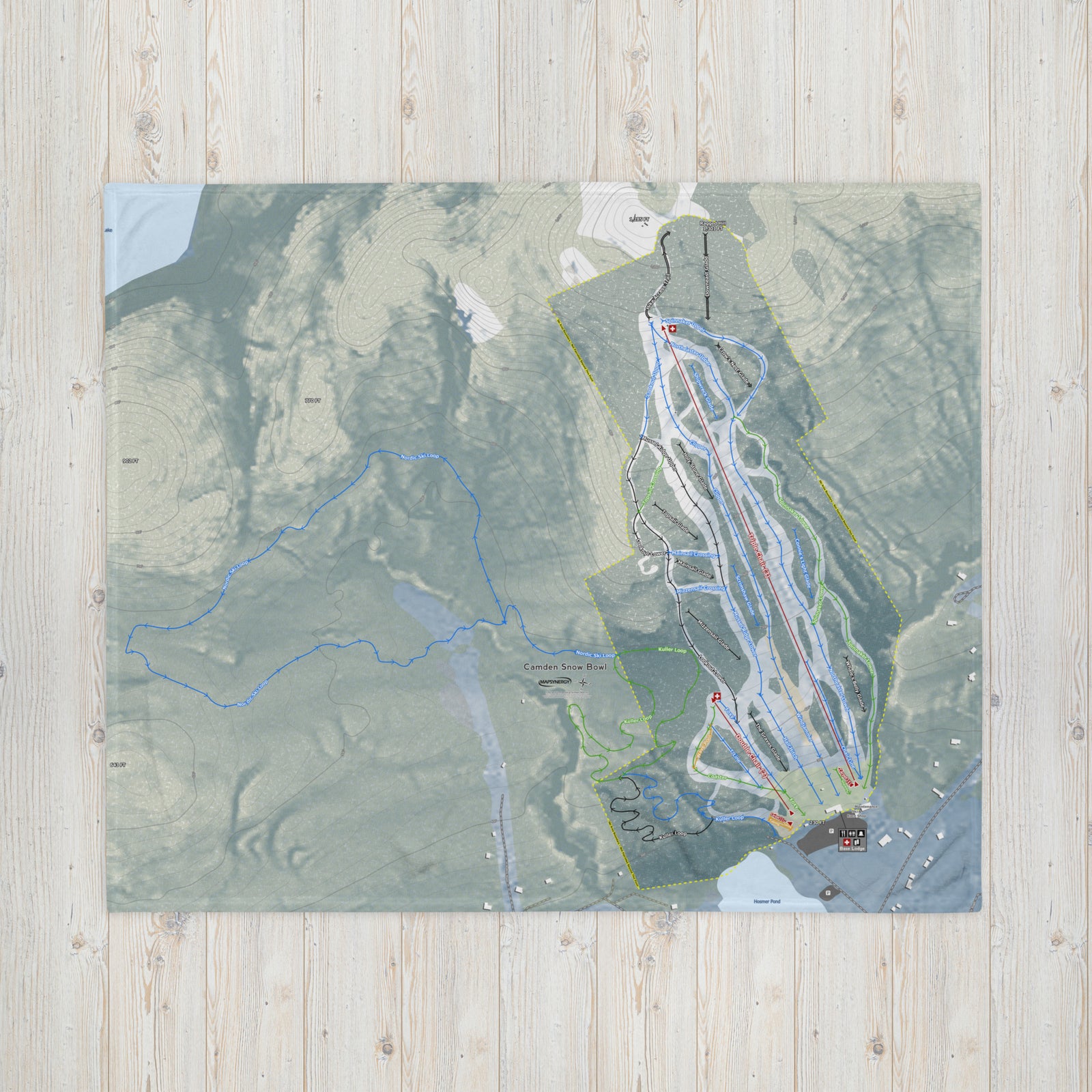Camden Snow Bowl, Maine Ski Resort Map Blanket