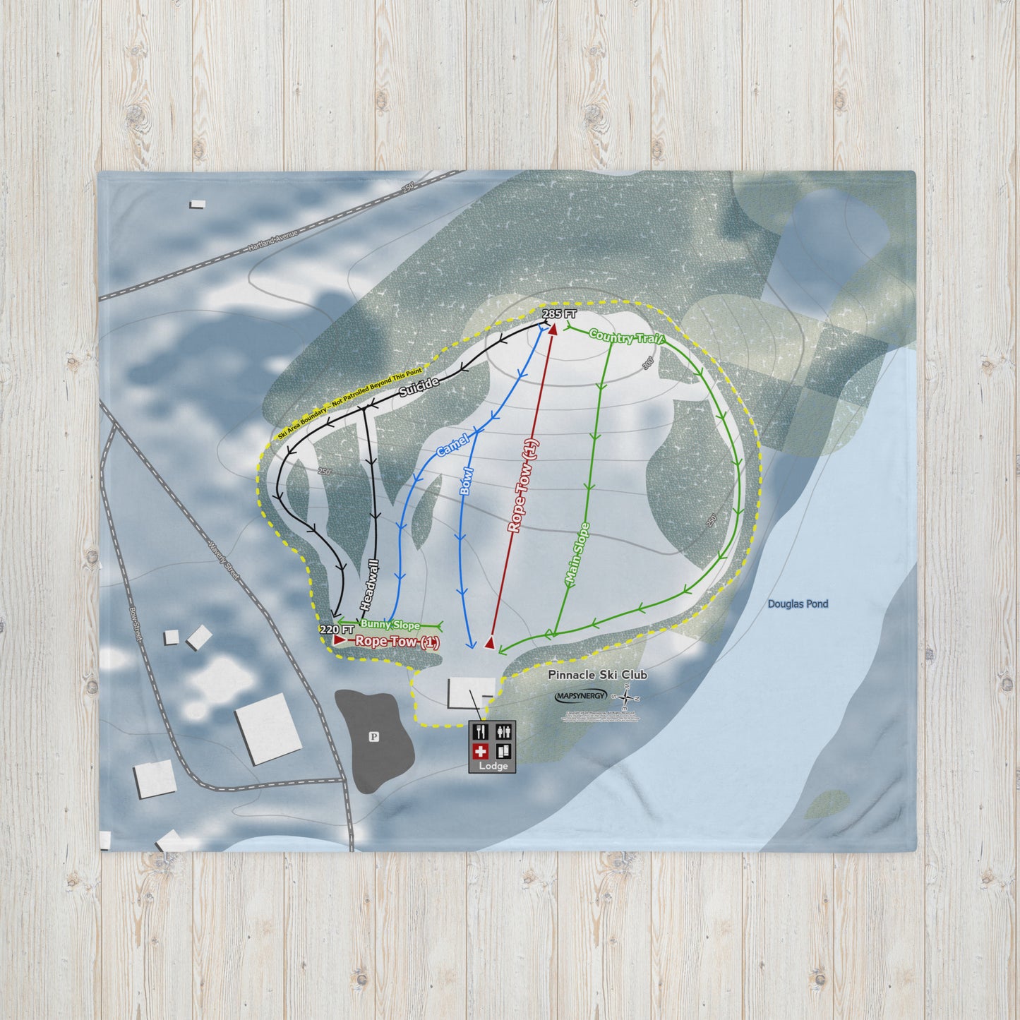 Pinnacle Ski Club, Maine Ski Resort Map Blanket
