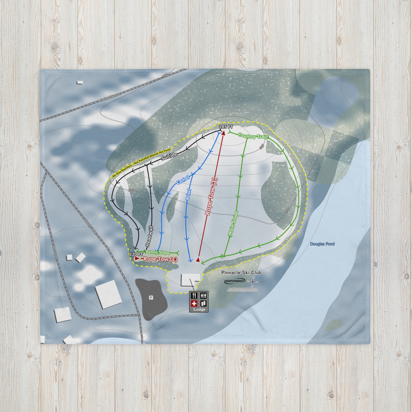 Pinnacle Ski Club, Maine Ski Resort Map Blanket