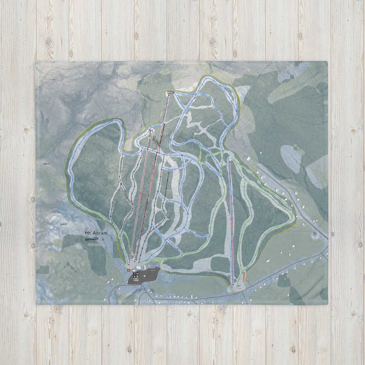Mt Abram, Maine Ski Resort Map Blanket