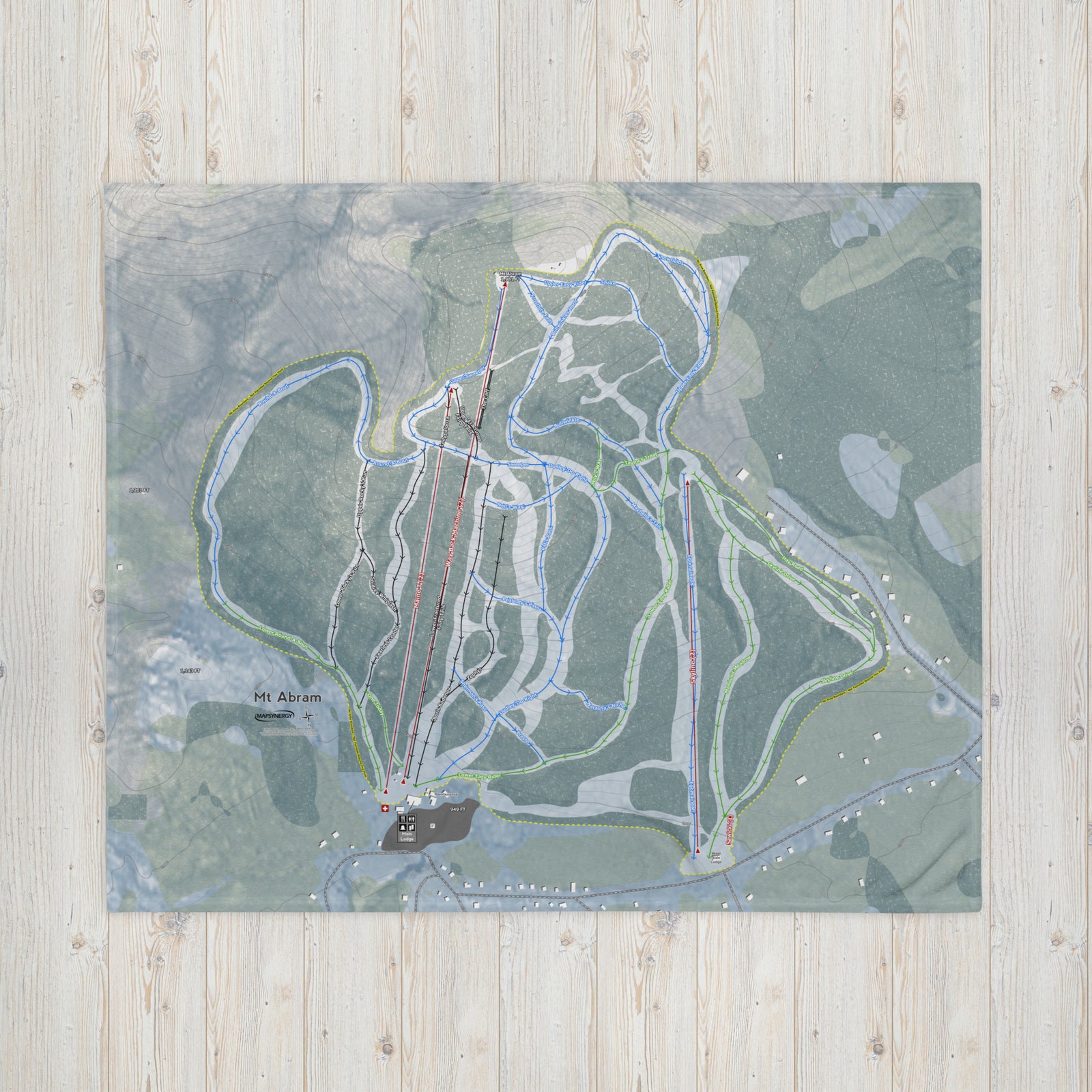 Mt Abram, Maine Ski Resort Map Blanket