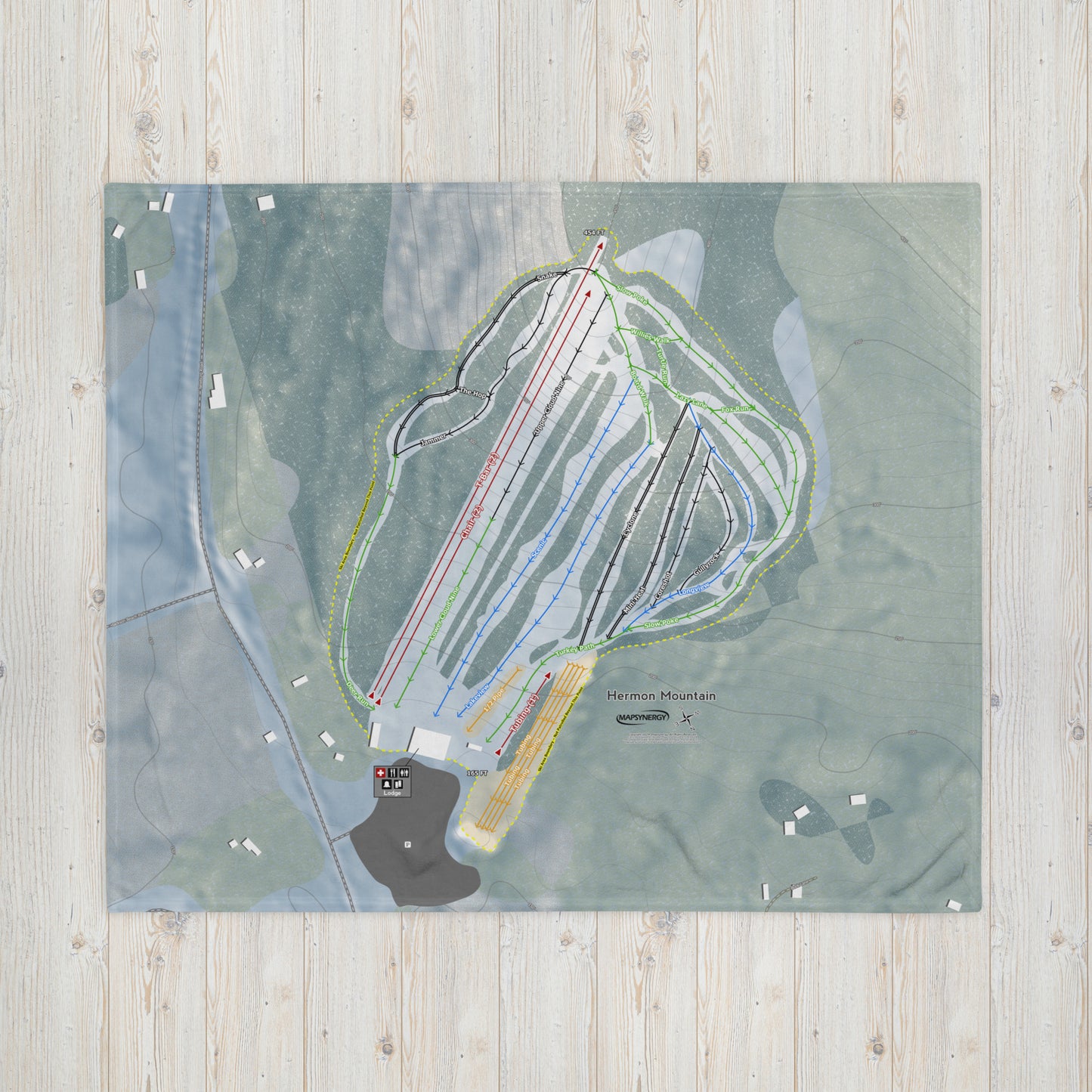 Hermon Mountain, Maine Ski Resort Map Blanket