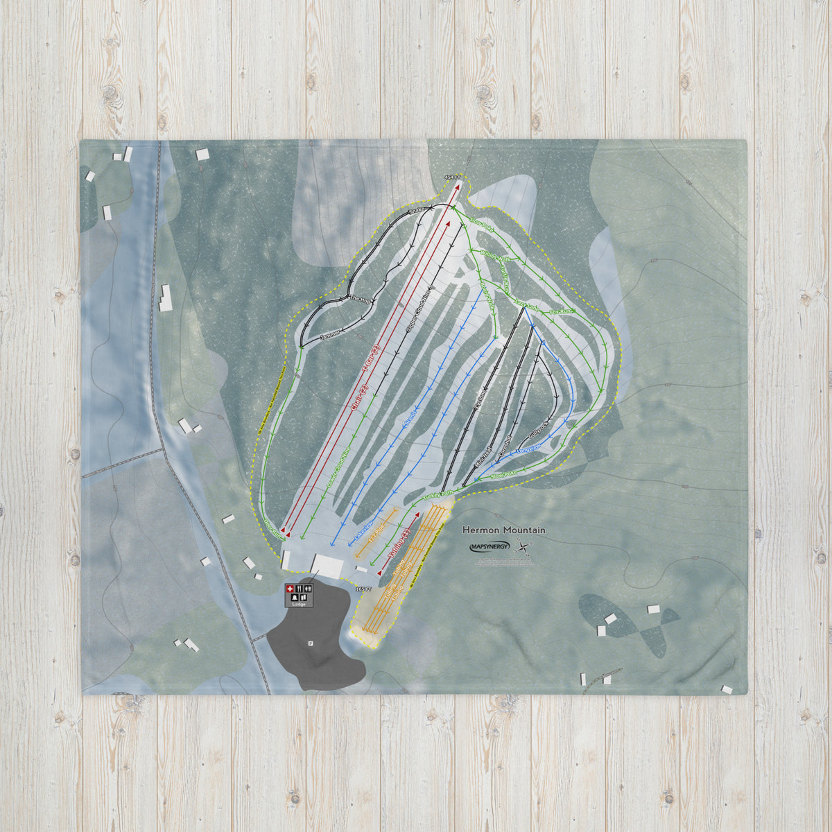 Hermon Mountain, Maine Ski Resort Map Blanket