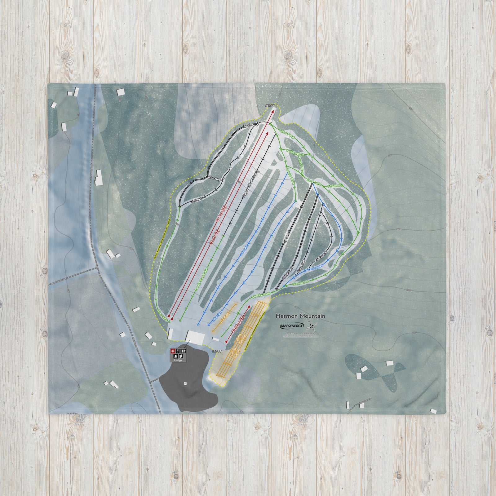 Hermon Mountain, Maine Ski Resort Map Blanket