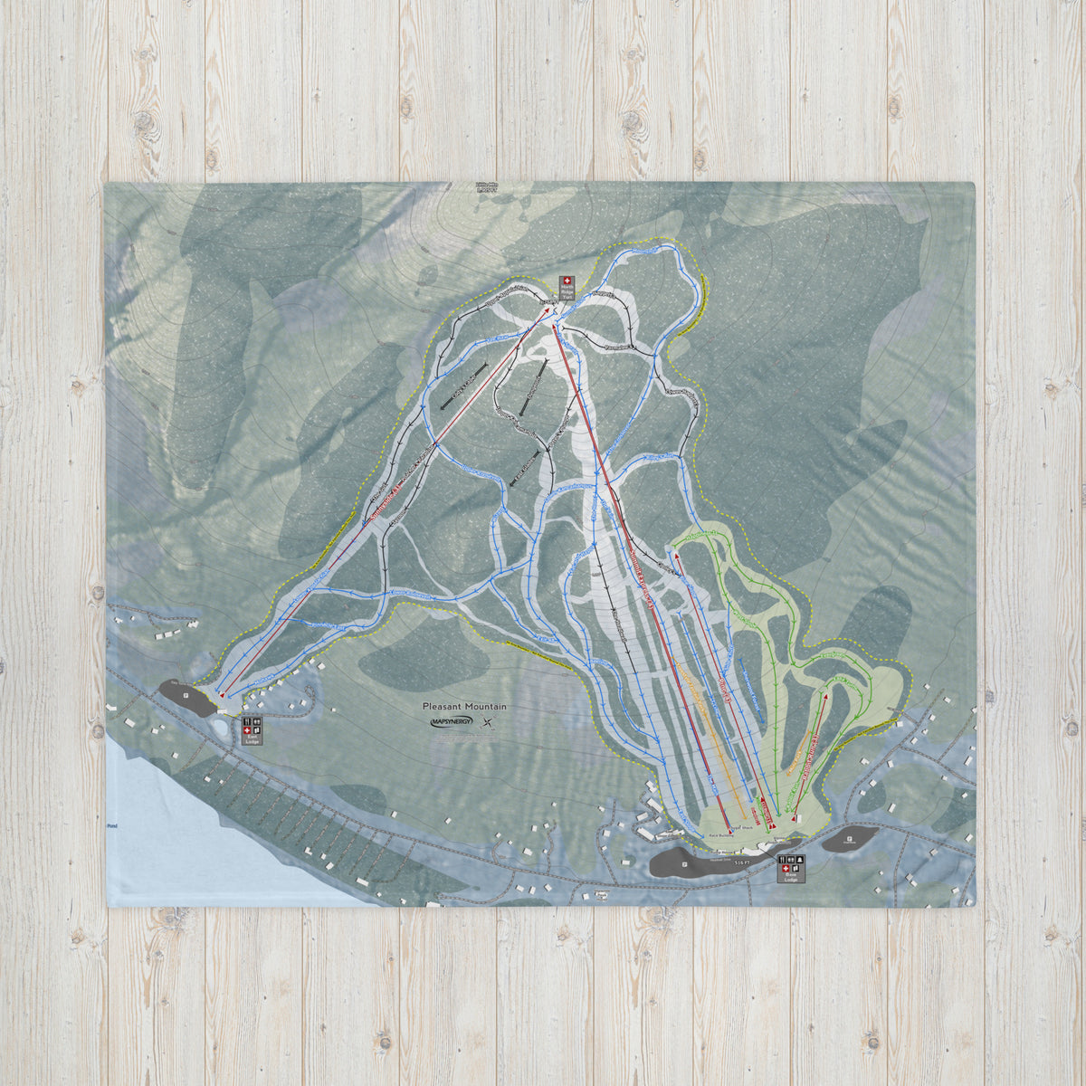 Pleasant Mountain, Maine Ski Resort Map Blanket