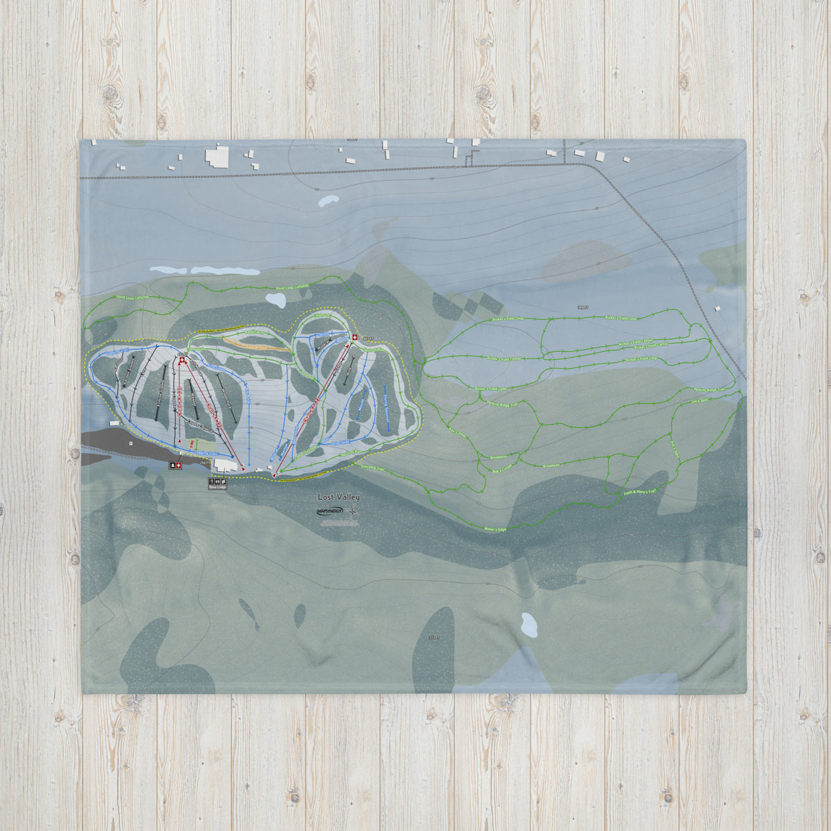 Lost Valley, Maine Ski Resort Map Blanket