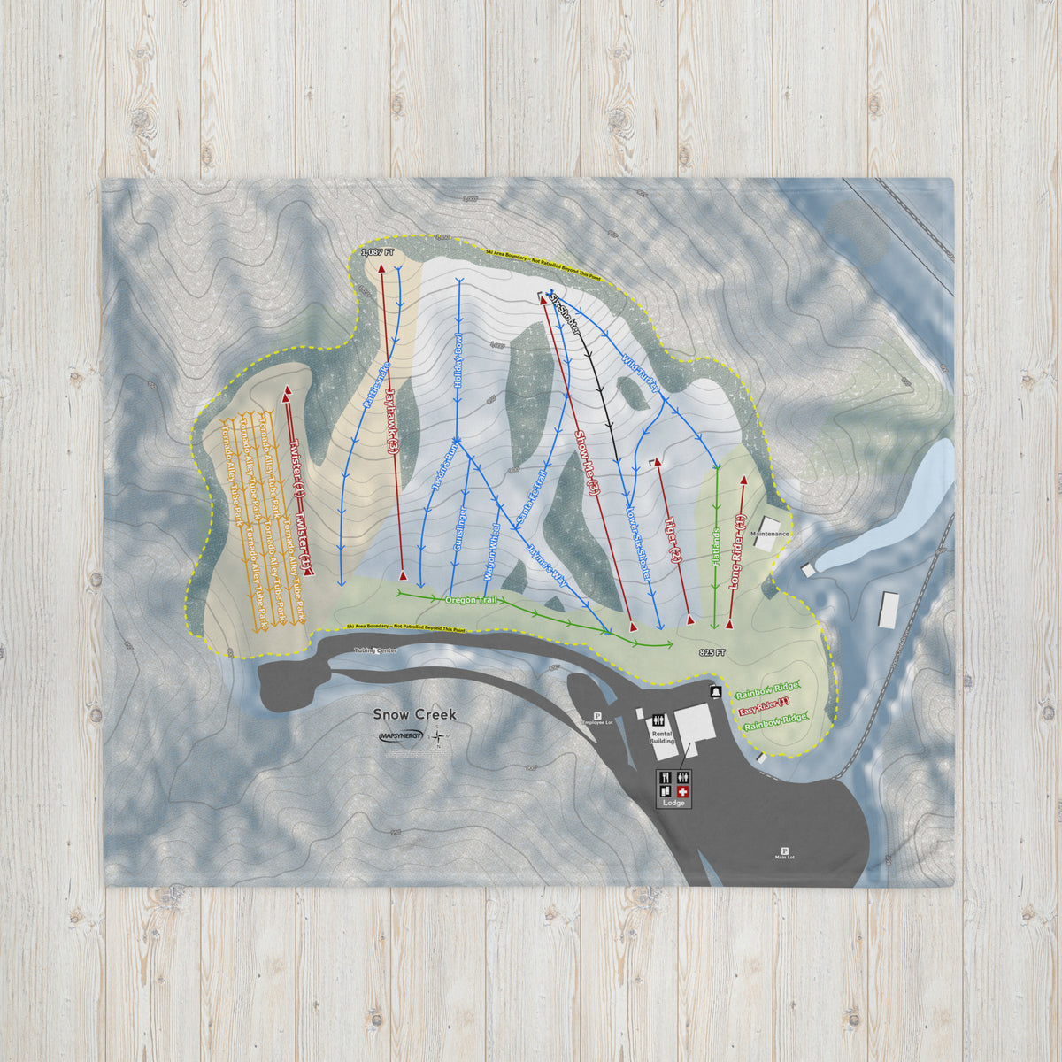 Snow Creek, Missouri Ski Resort Map Blanket