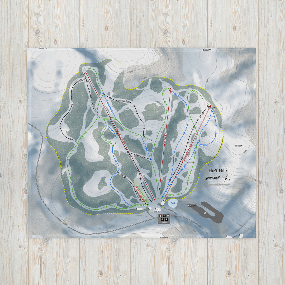 Huff Hills, North Dakota Ski Resort Map Blanket