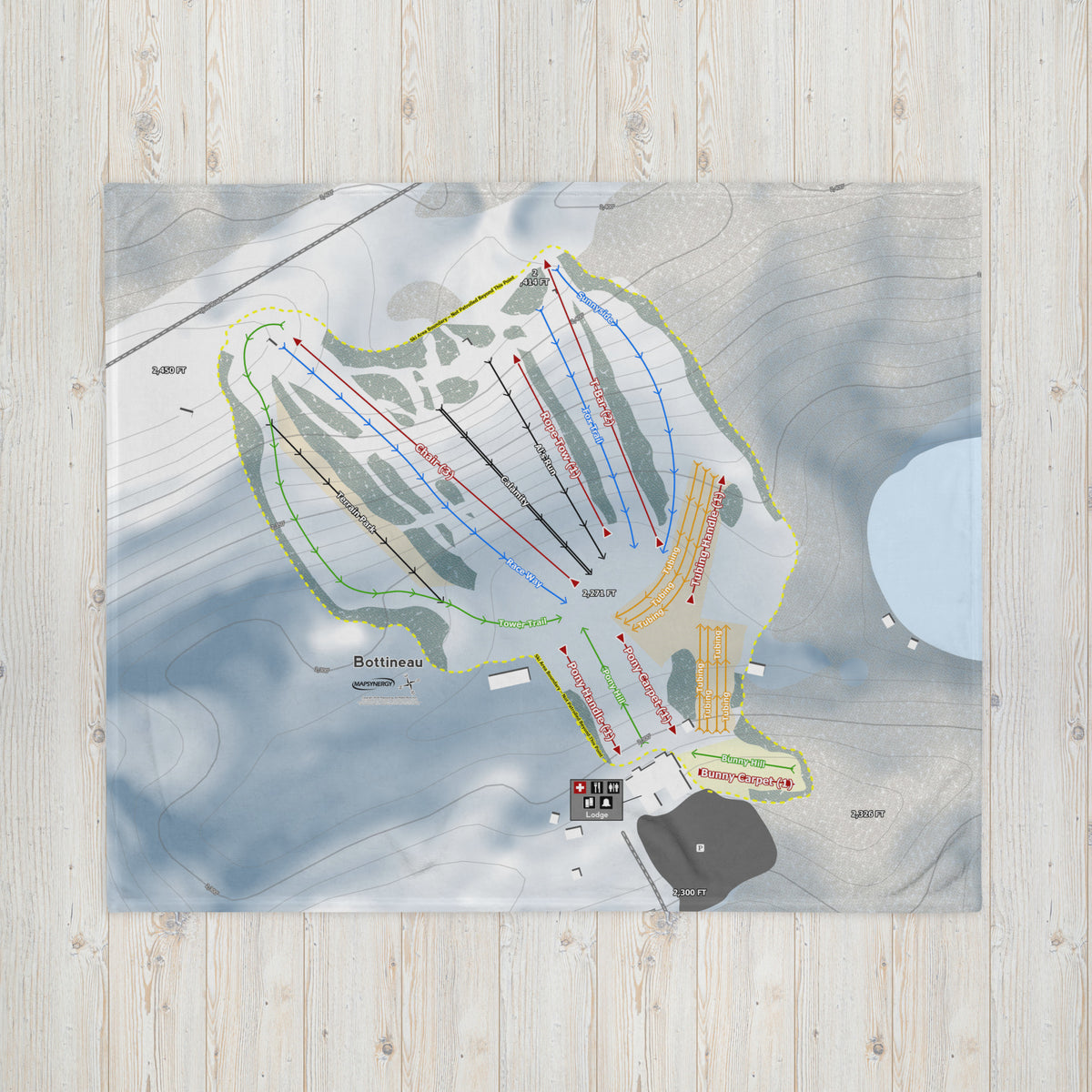 Bottineau, North Dakota Ski Resort Map Blanket