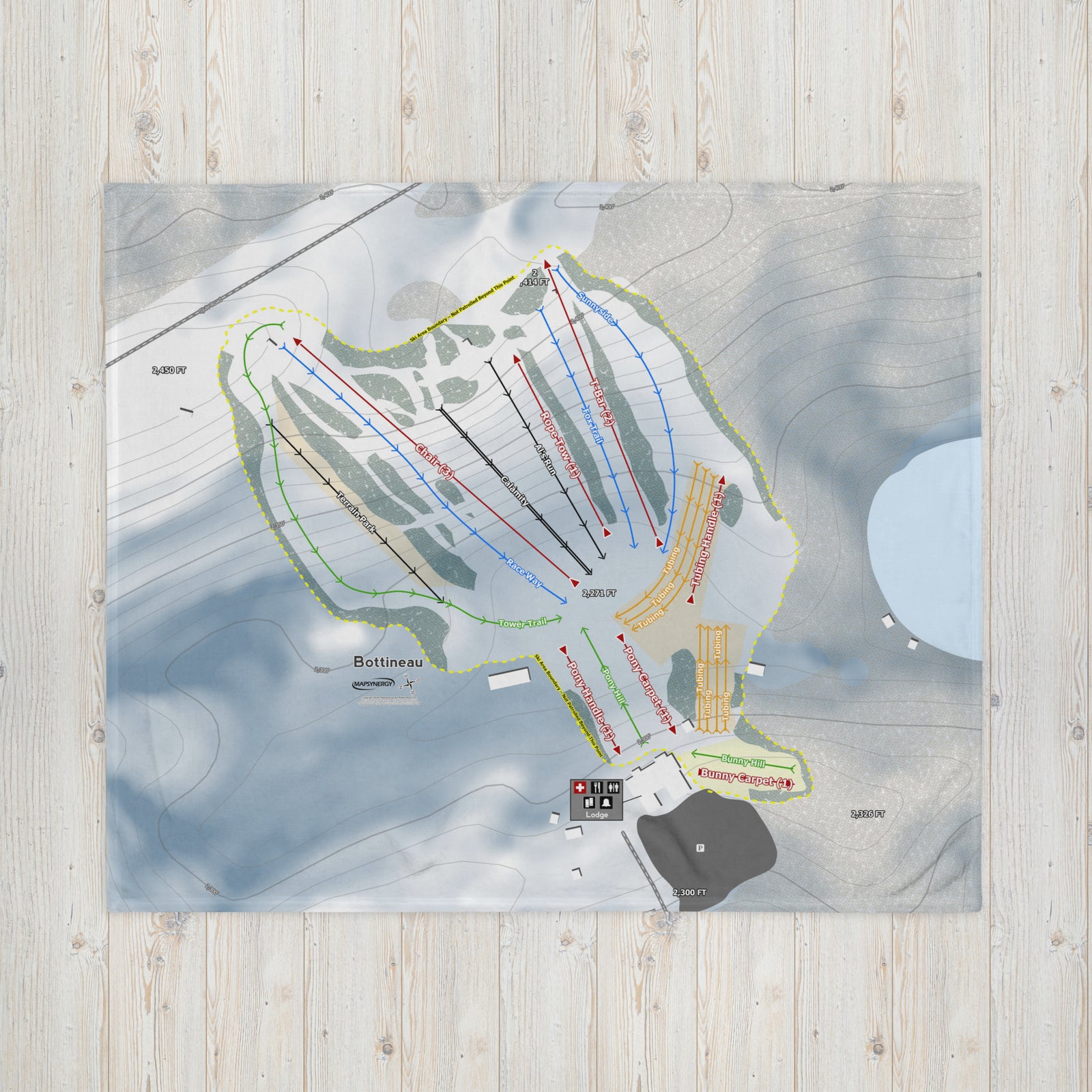 Bottineau, North Dakota Ski Resort Map Blanket