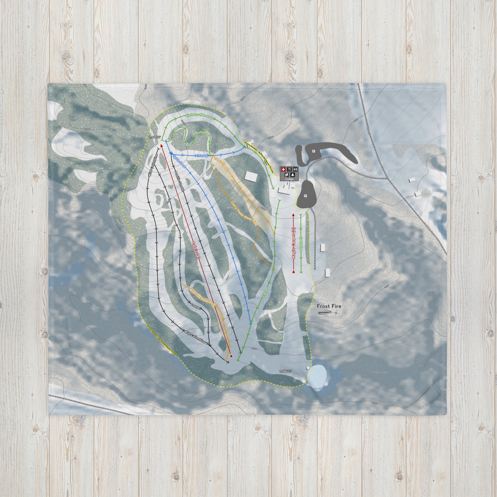 Frost Fire, North Dakota Ski Resort Map Blanket