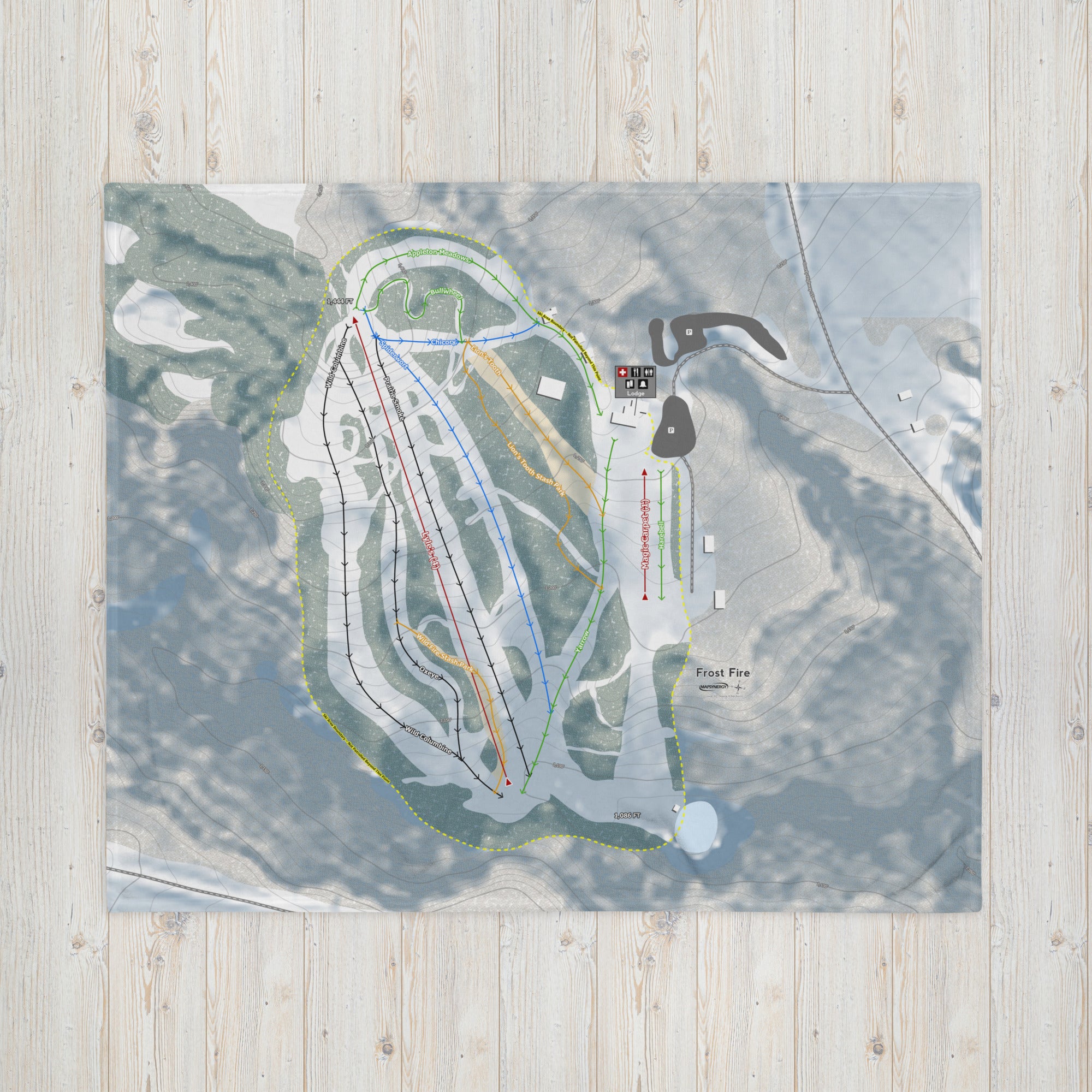 Frost Fire, North Dakota Ski Resort Map Blanket