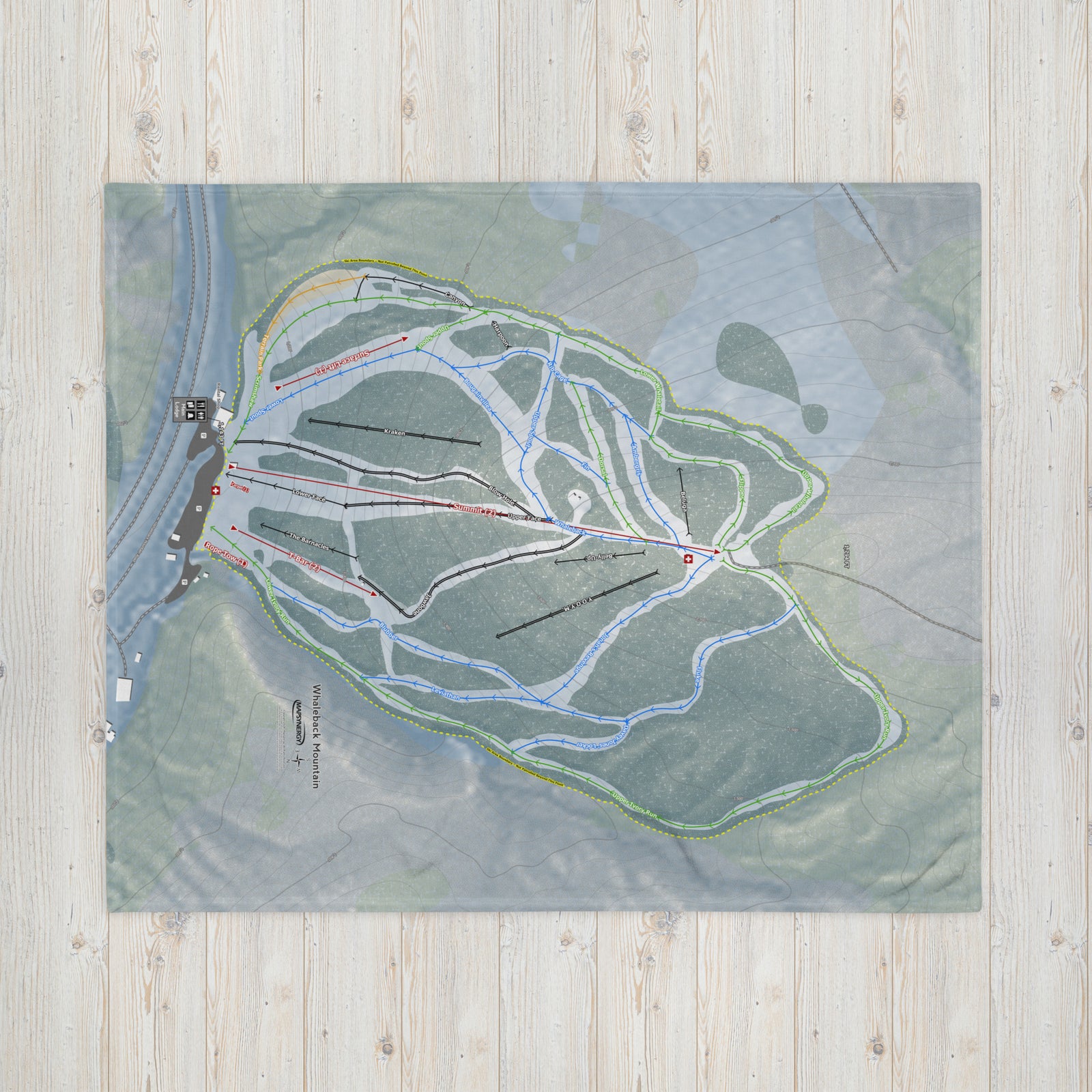 Whaleback Mountain, New Hampshire Ski Resort Map Blanket