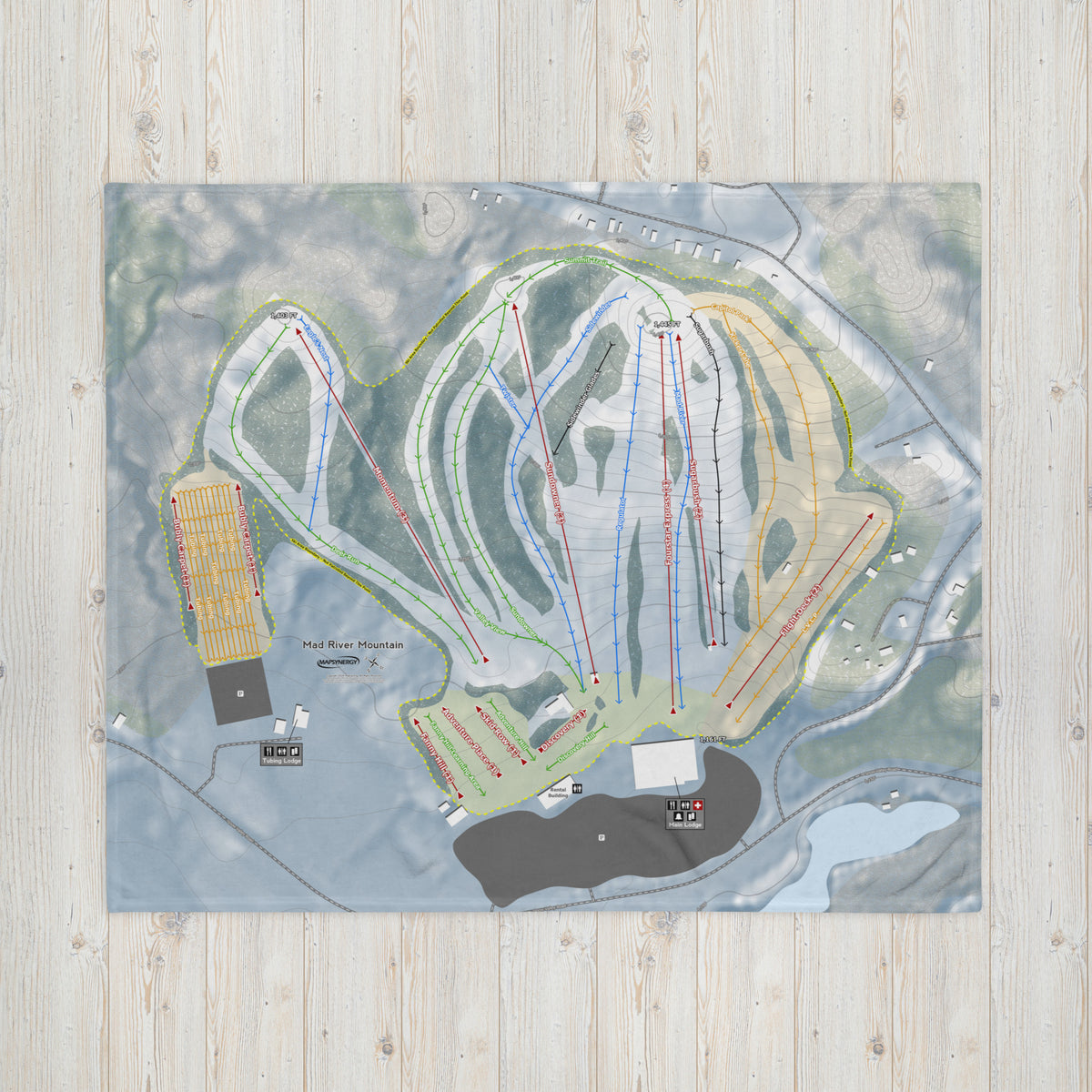 Mad River Mountain, Ohio Ski Resort Map Blanket