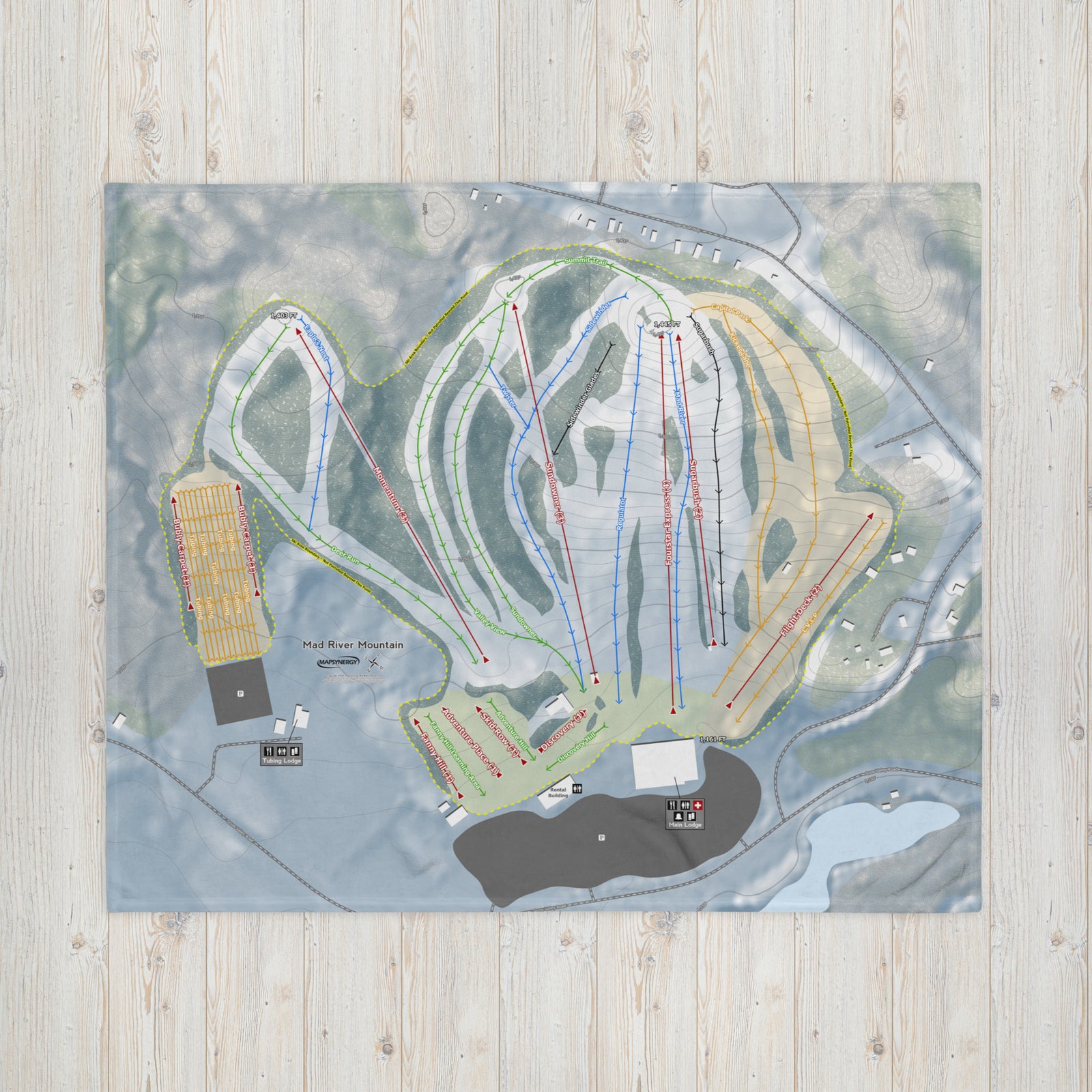 Mad River Mountain, Ohio Ski Resort Map Blanket
