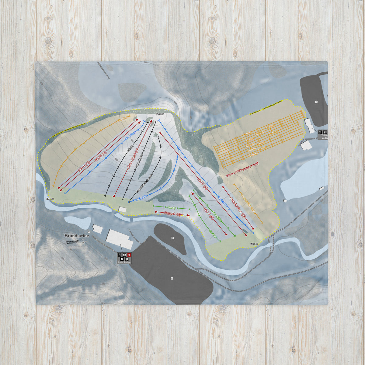 Brandywine, Ohio Ski Resort Map Blanket
