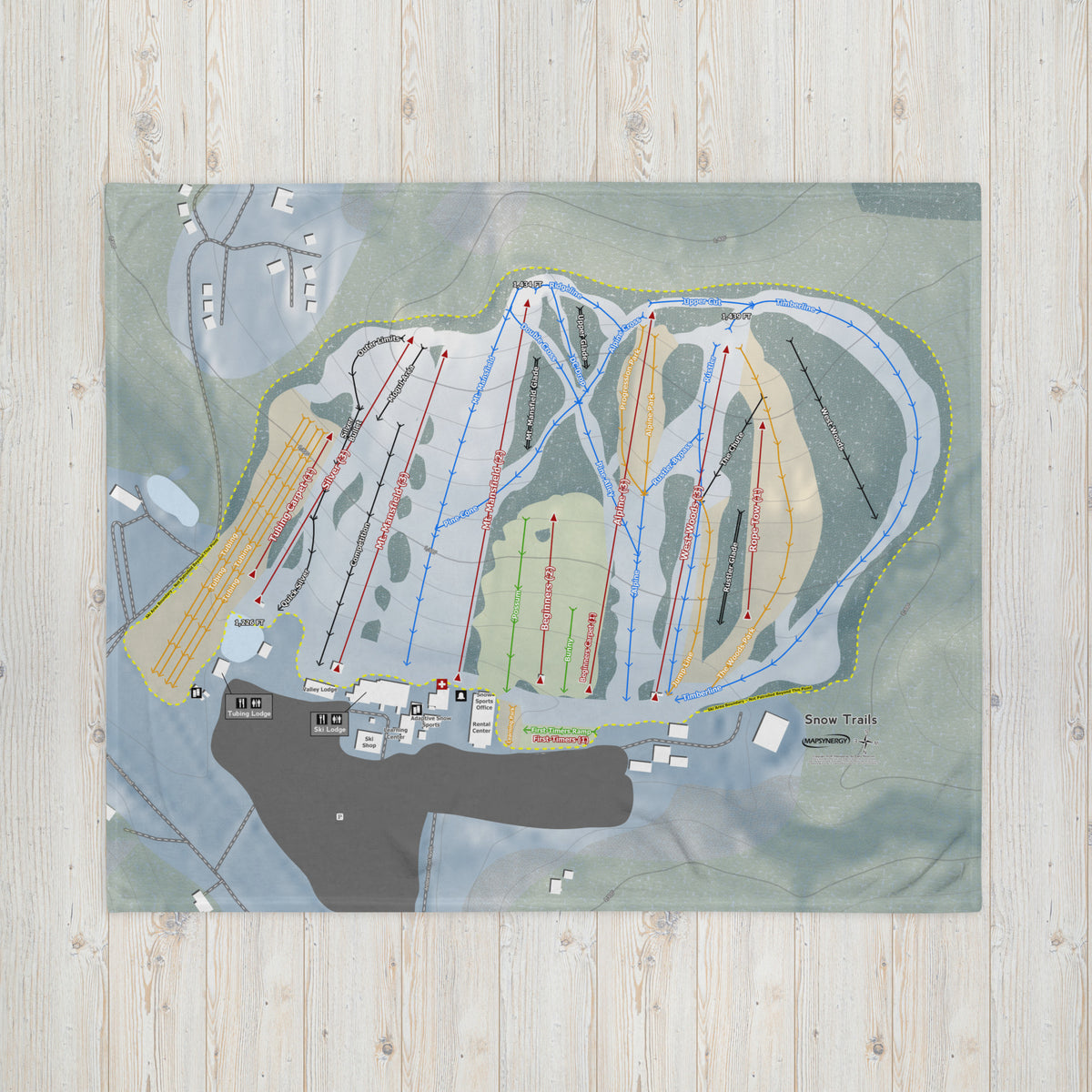 Snow Trails, Ohio Ski Resort Map Blanket
